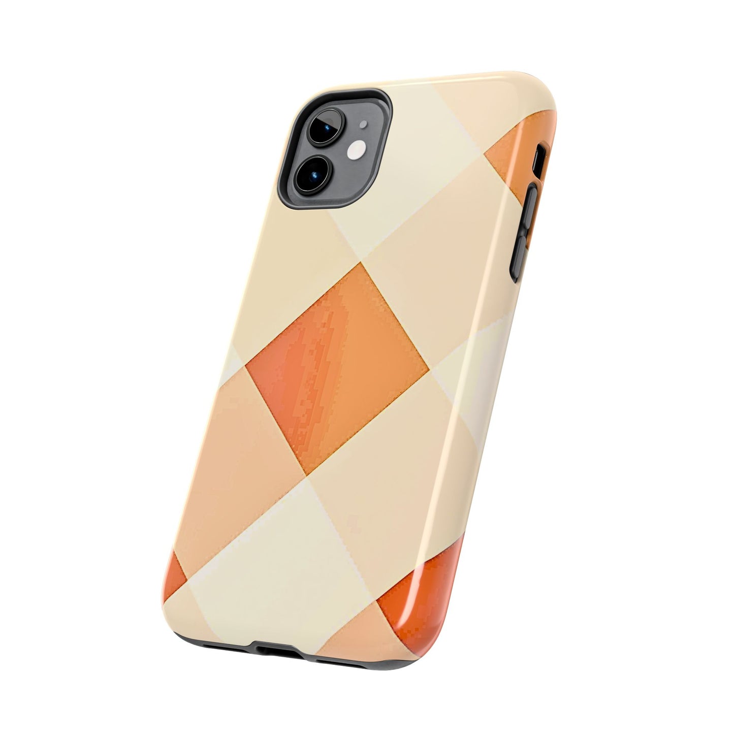 Pastel Minimalist Two-Tone Checkerboard Tough Phone Case | Aesthetic