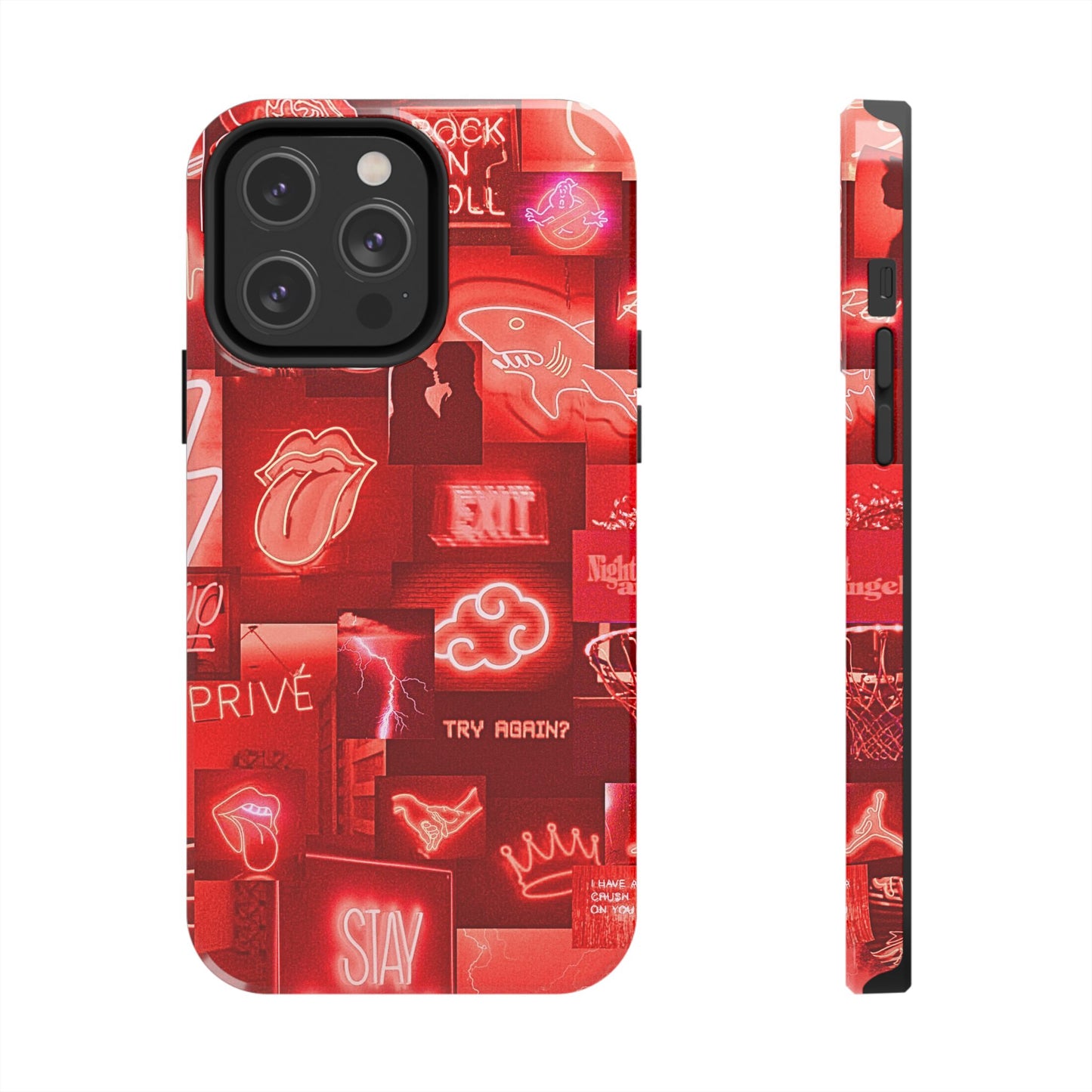 Red Neon Style Tough Phone Case | Aesthetic