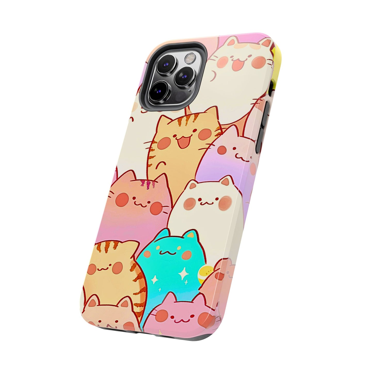 Kawaii Chubby Adorable Cats Tough Phone Case | Animals