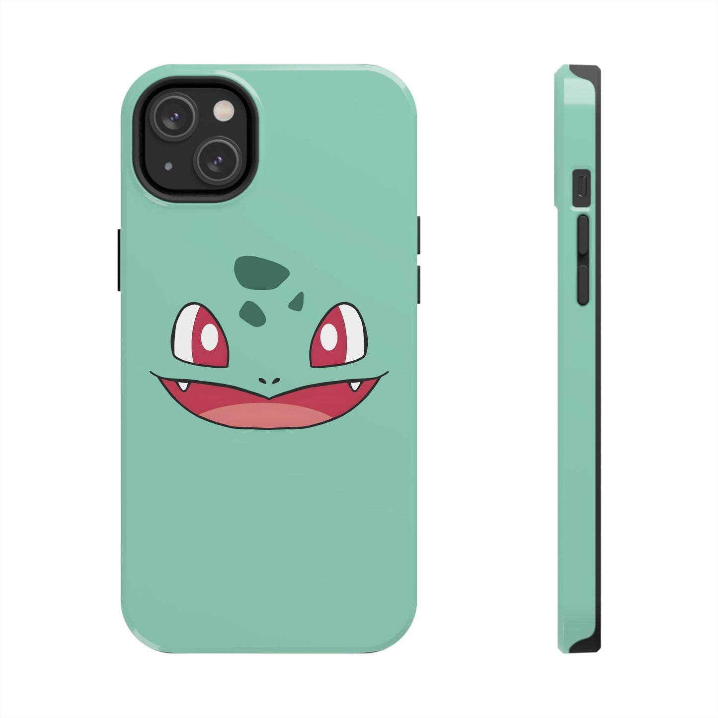 Green Leaf Dino Smile Red Eyes Cute Creature Tough Phone Case | Anime