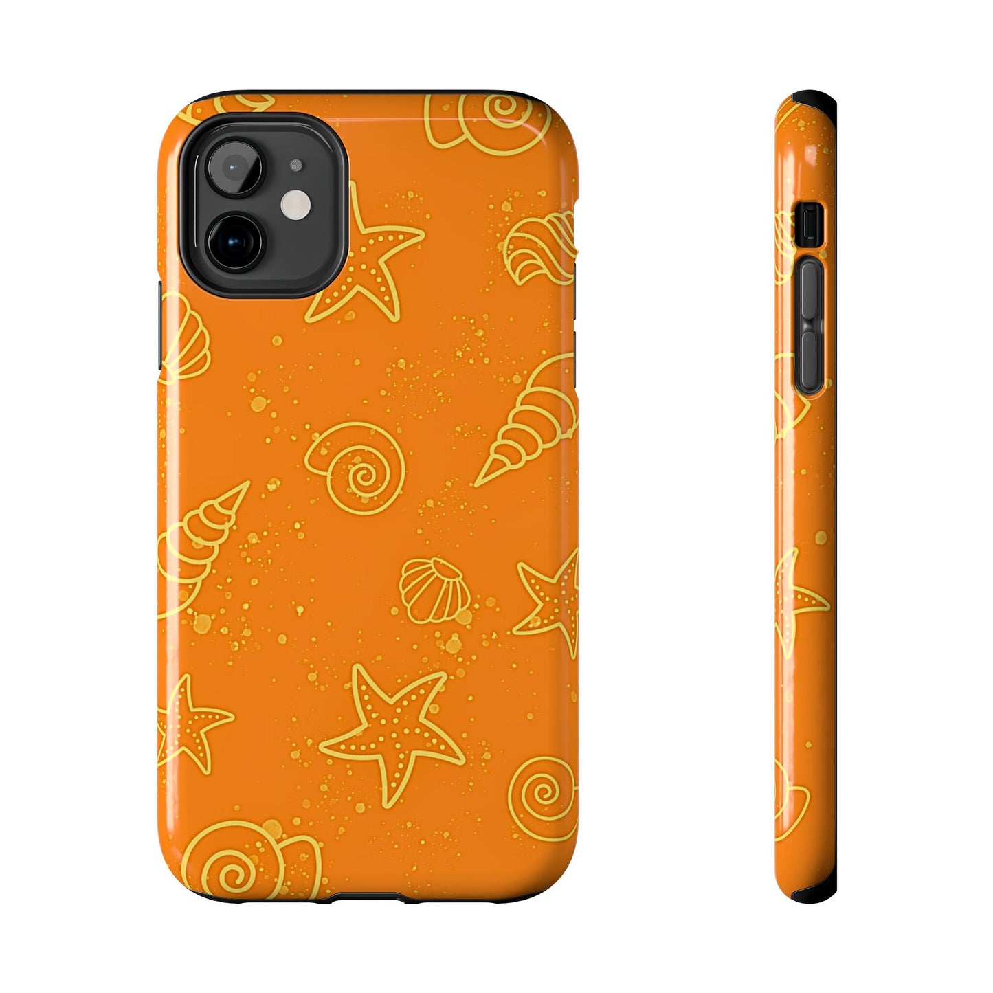 Funda resistente para teléfono con diseño de conchas naranjas | Estética