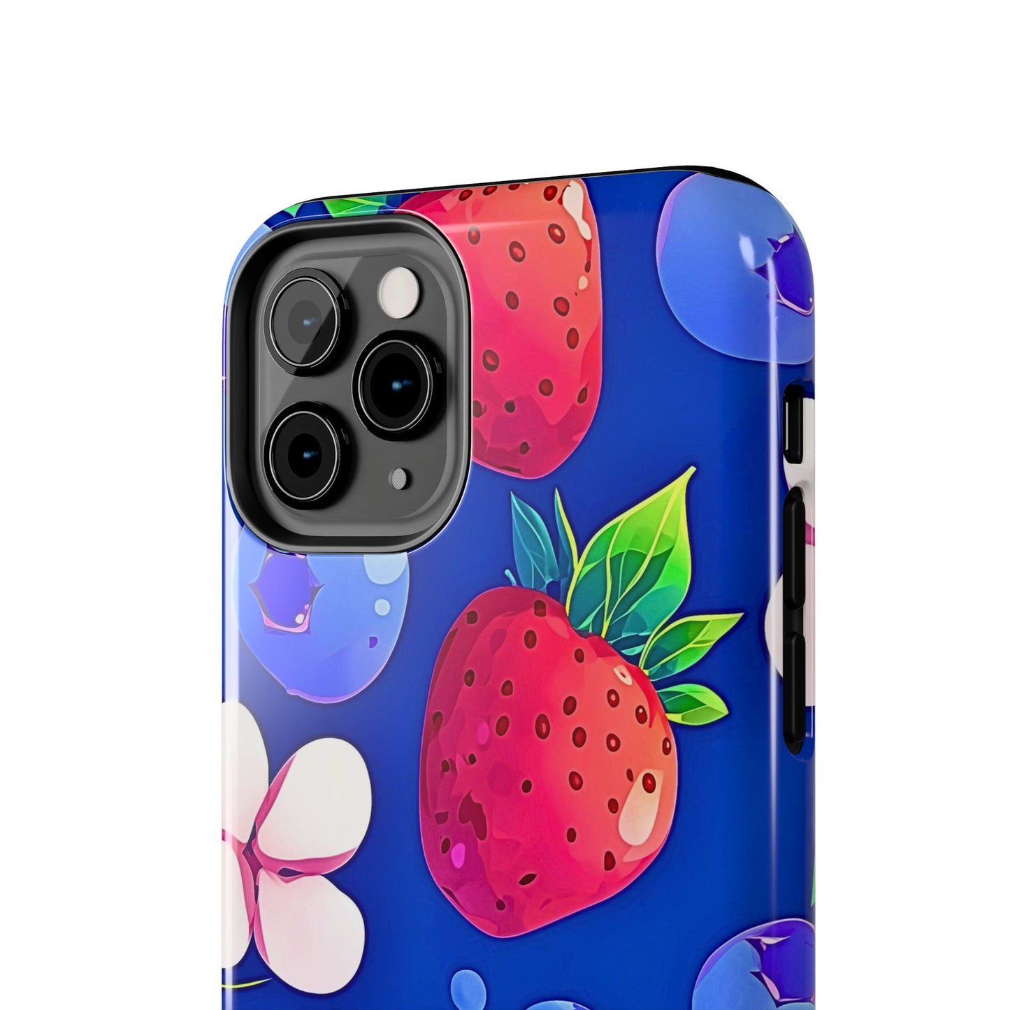 Cute Blueberry Strawberry Fruit Pattern Tough Phone Case | Aesthetic