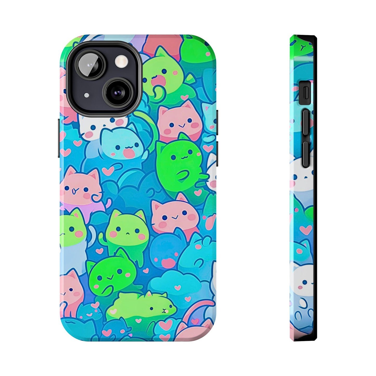 Cute Colorful Cats Pattern Style Tough Phone Case | Animals