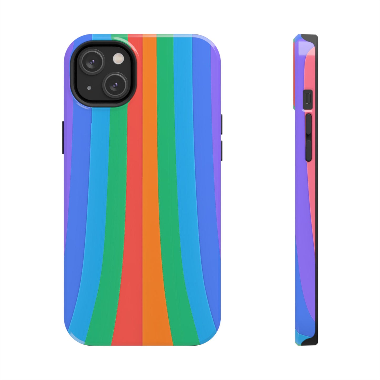 Funda resistente para teléfono con líneas de arcoíris hippies | Estética
