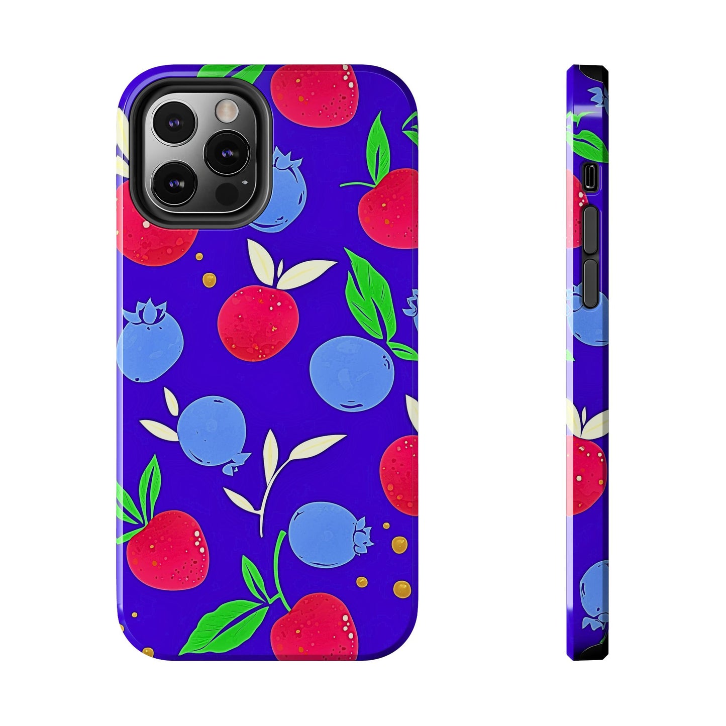 Funda resistente para teléfono con diseño de arándanos y fresas | Estética