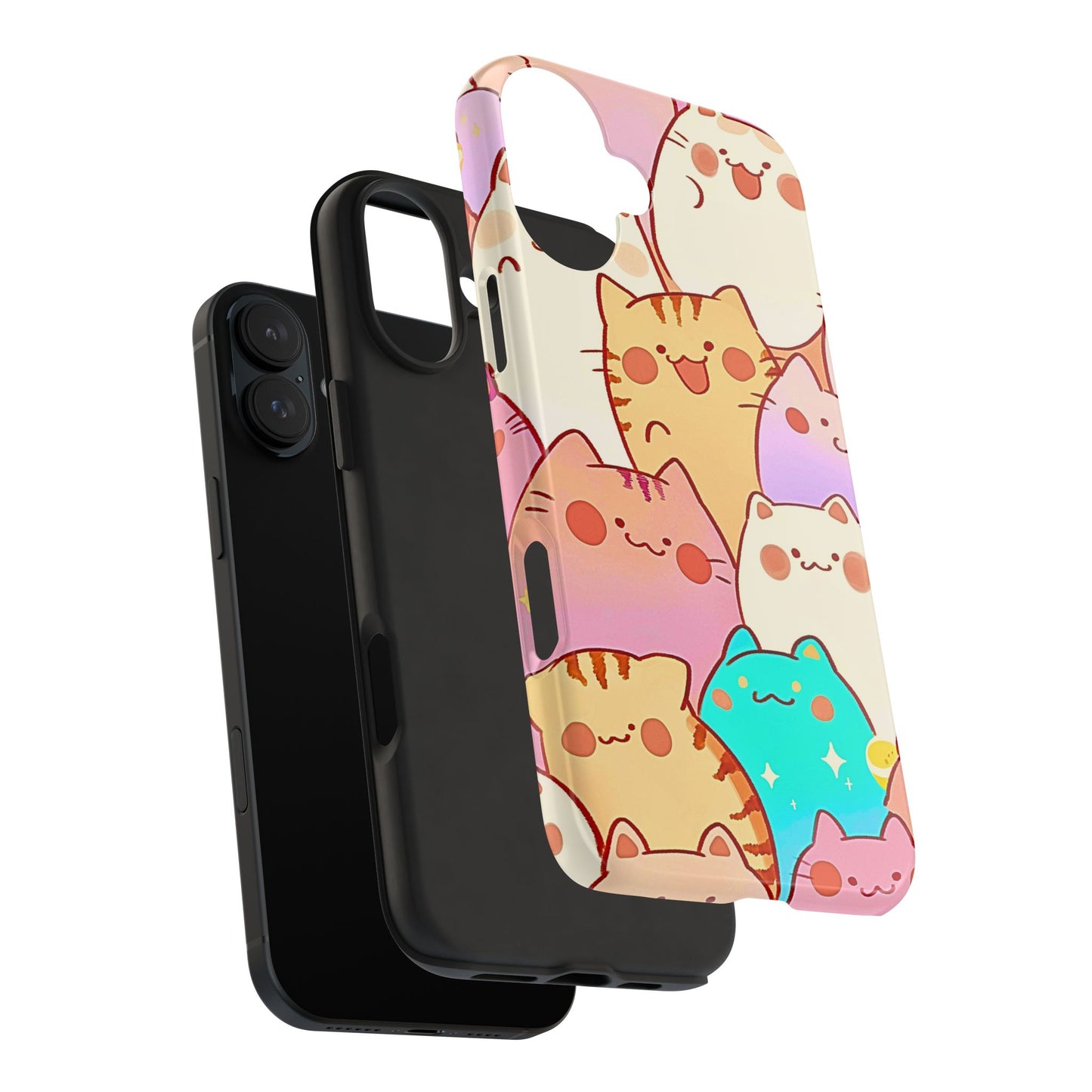 Kawaii Chubby Adorable Cats Tough Phone Case | Animals