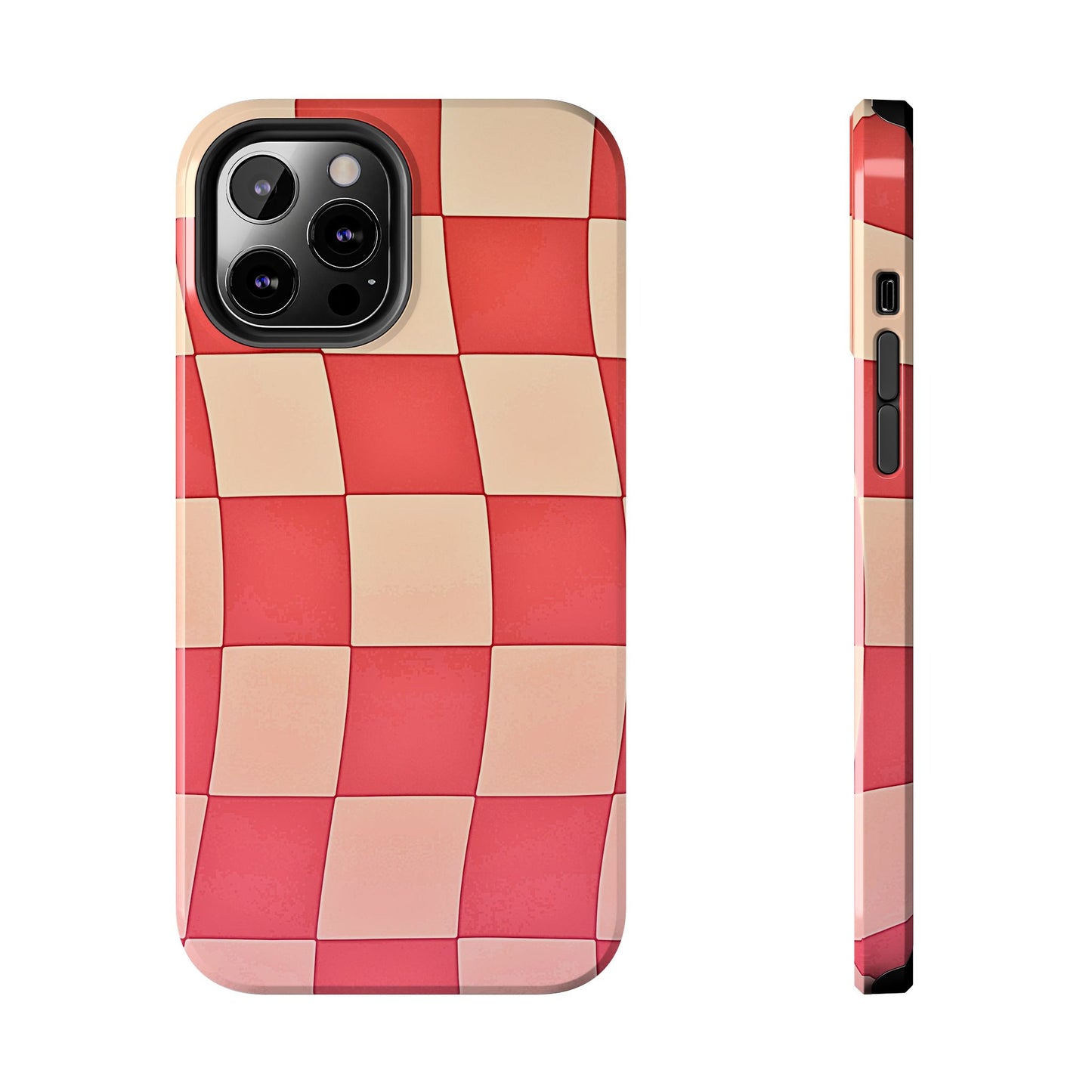 Preppy Checkered Pink Tough Phone Case | Aesthetic