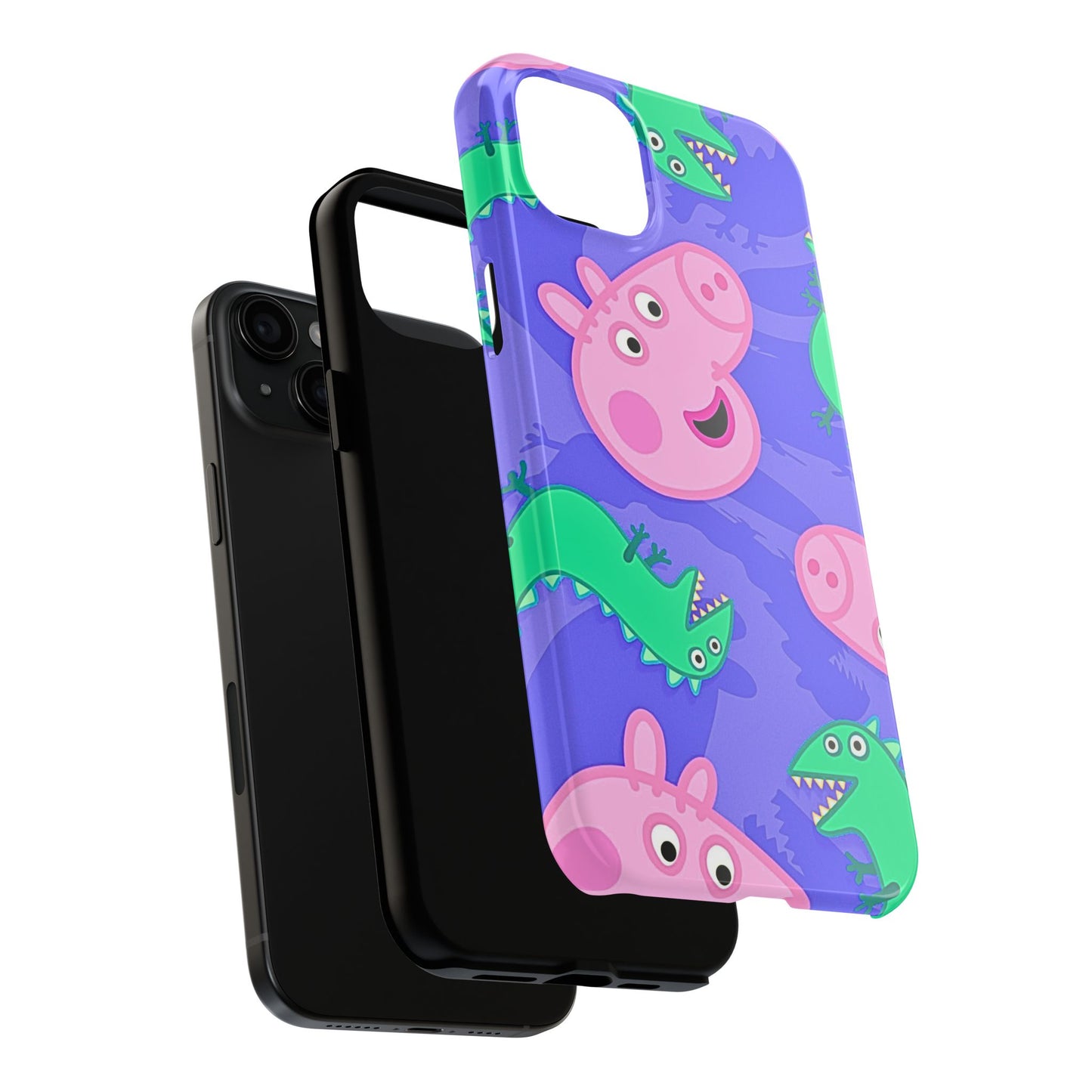 Funda rígida para móvil con diseño de dinosaurios de Peppa Pig y George | Dibujos animados - Peppa Pig