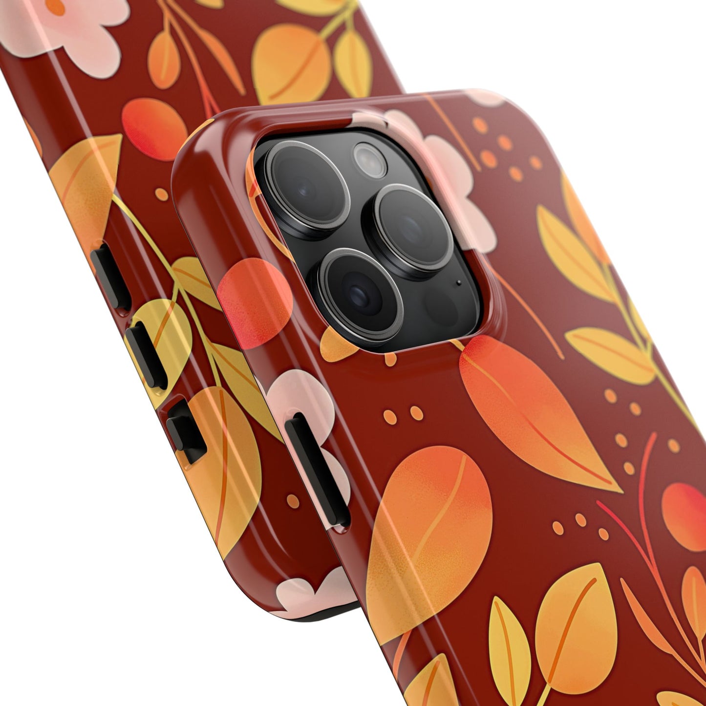 Autumn Fall Leaf Pattern Tough Phone Case | Aesthetic