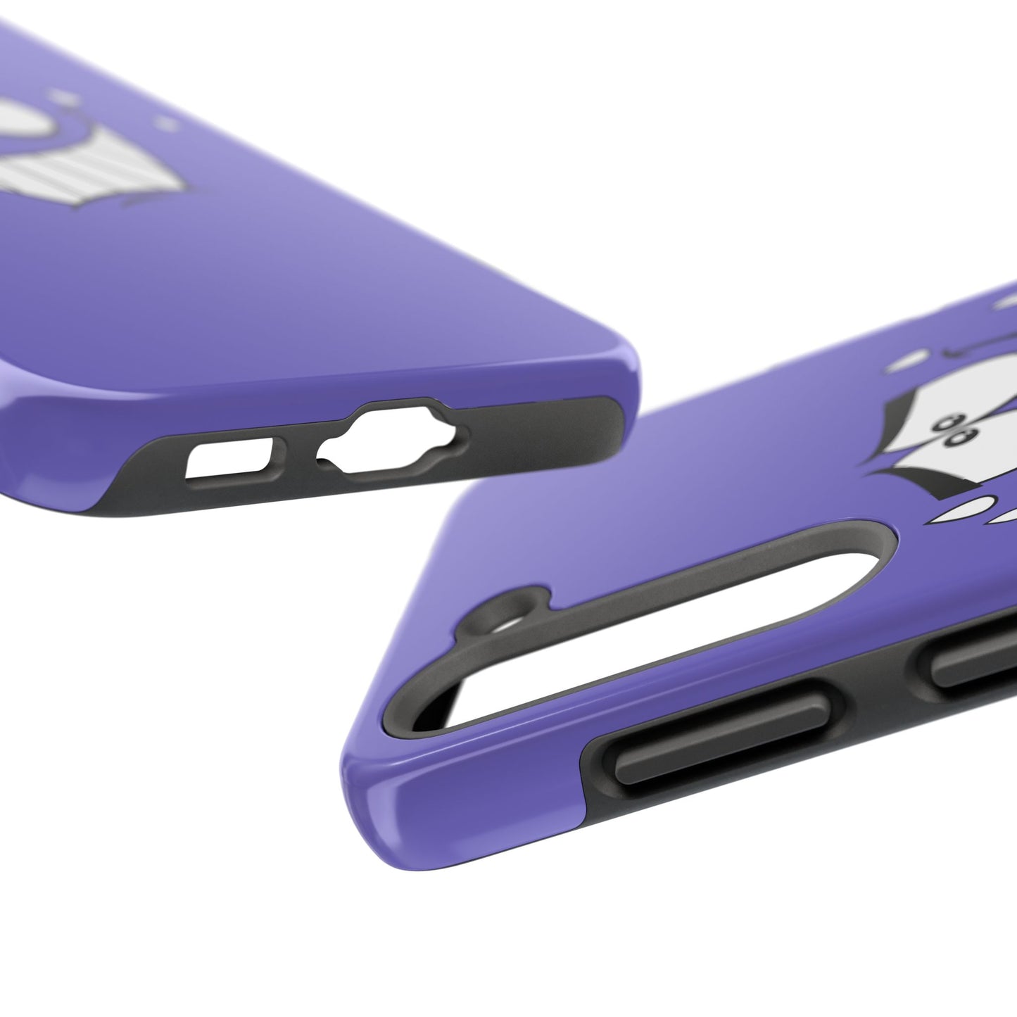 Awkward Nervous Cartoon Face Purple Background Tough Phone Case | Funny