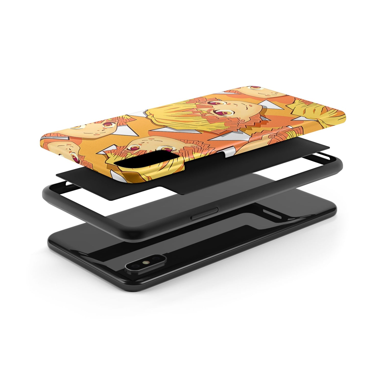 Zenitsu Agatsuma Haori Head Pattern Tough Phone Case | Anime - Demon Slayer