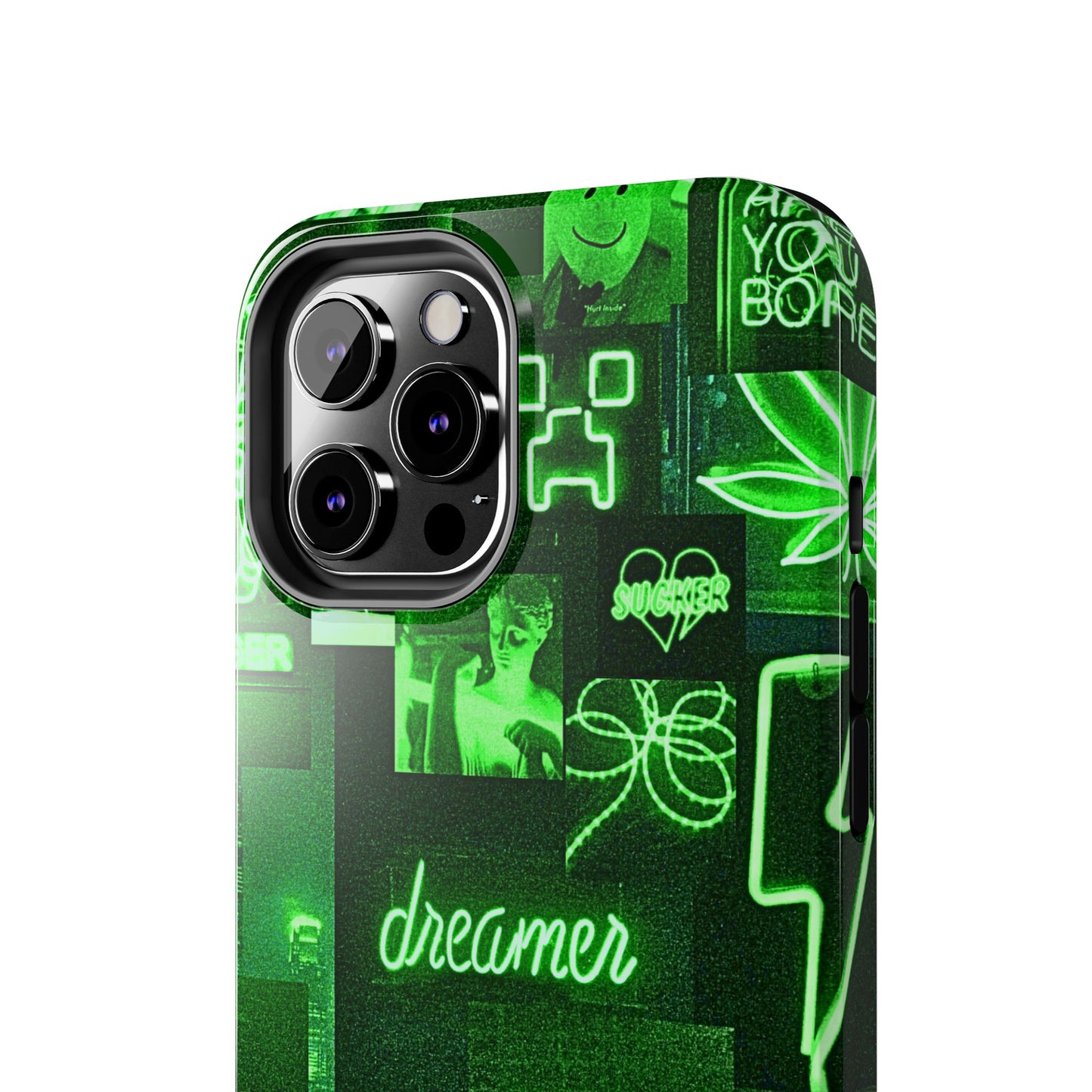 Green Neon Style Tough Phone Case | Aesthetic