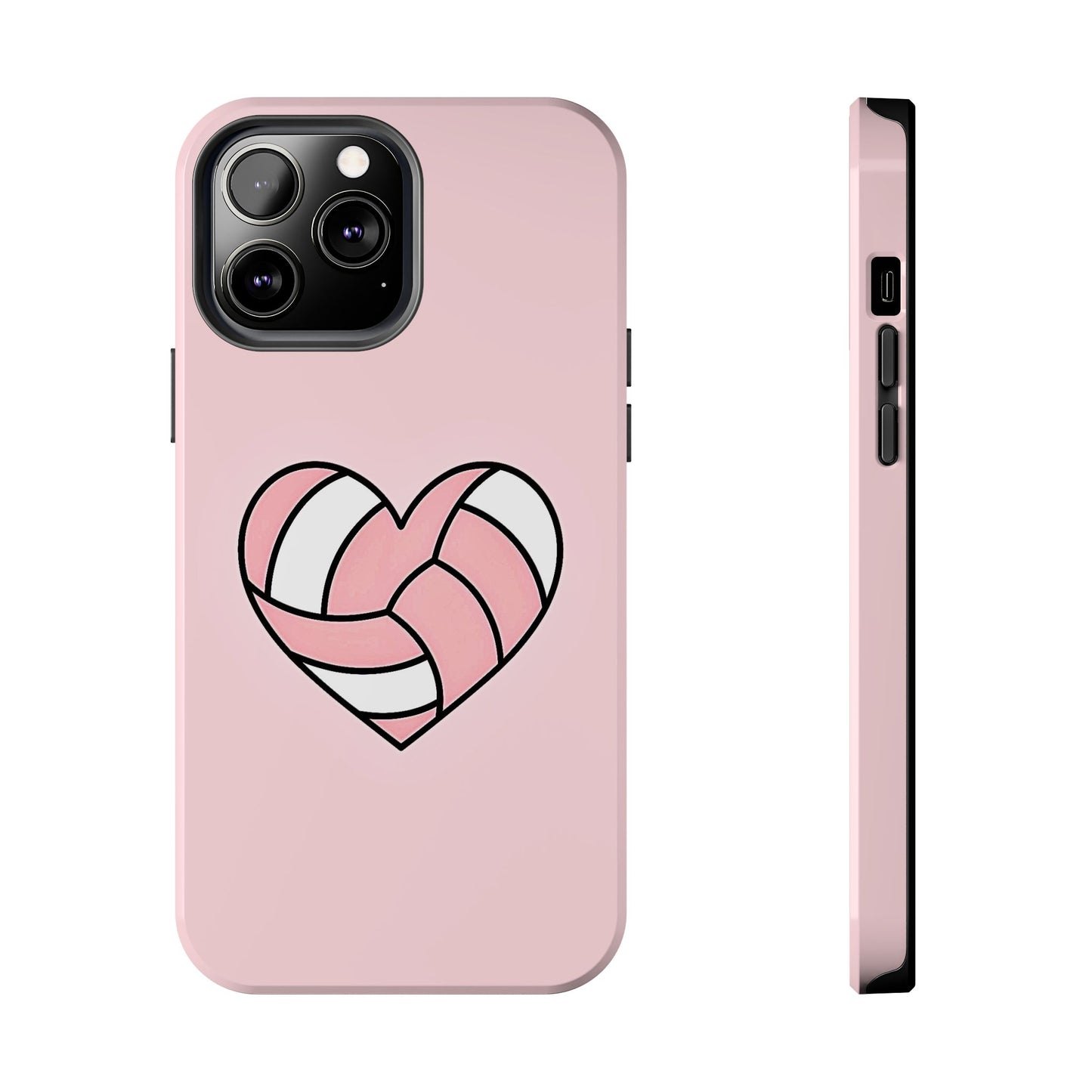 Pink Volleyball Heart Tough Phone Case | Aesthetic