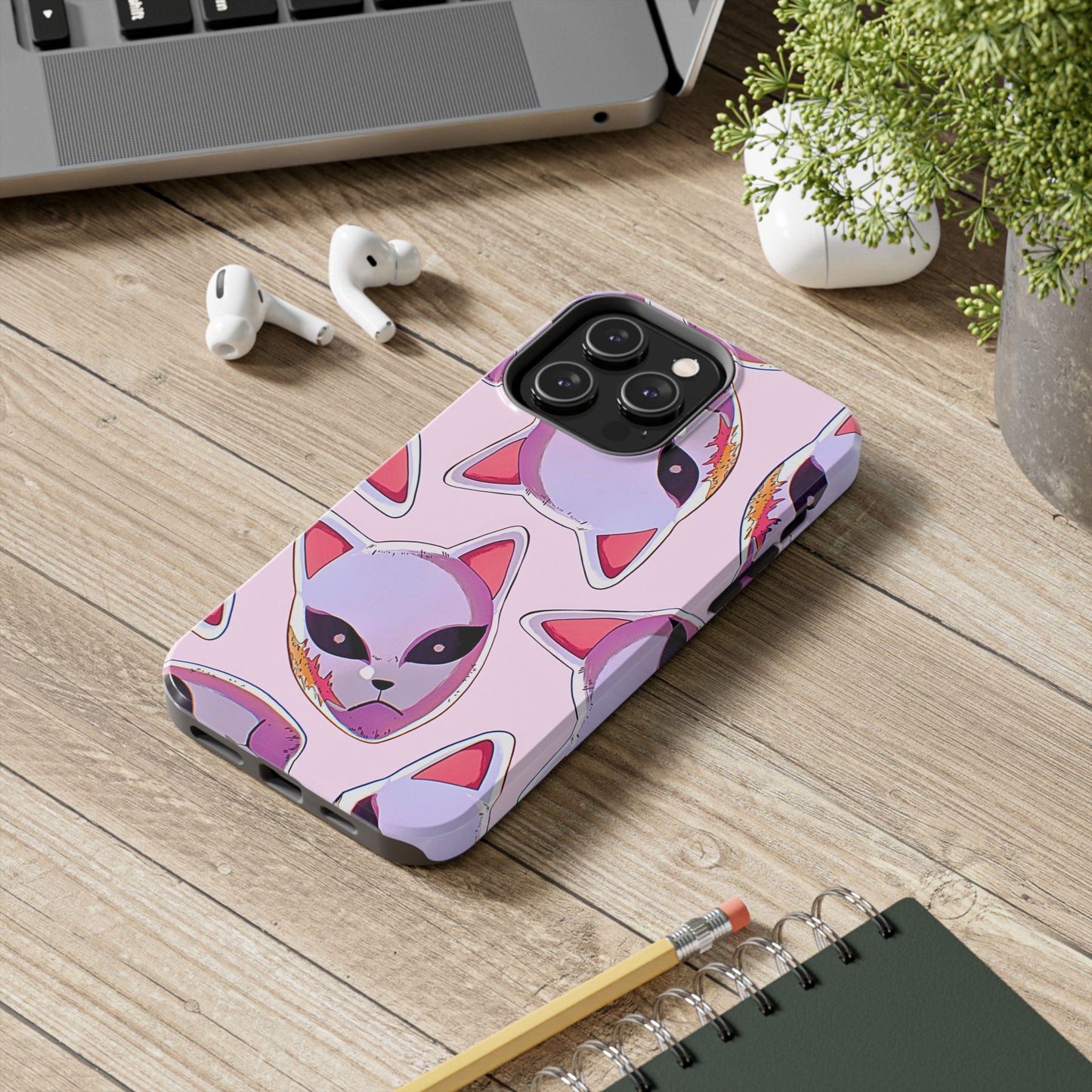 Sabito Fox Mask Pattern Tough Phone Case | Anime - Demon Slayer