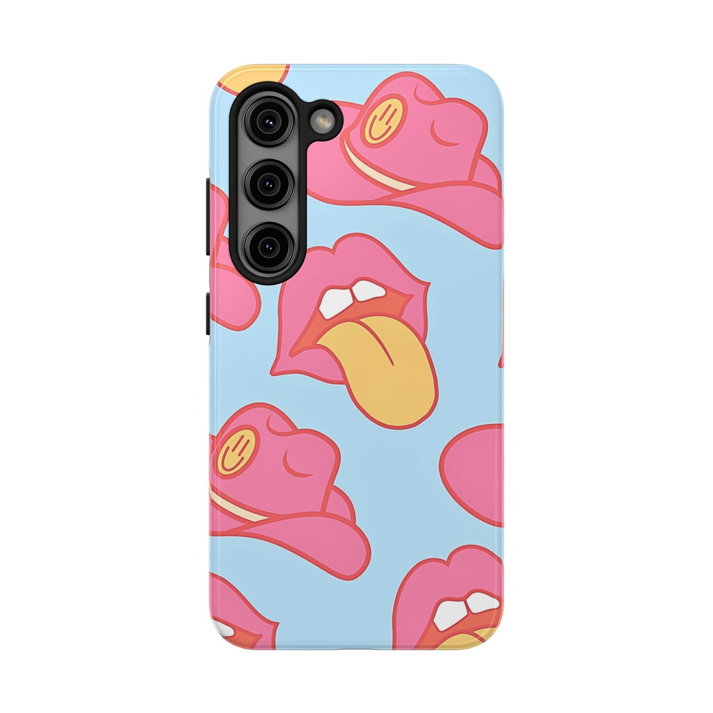 Preppy Cowboy Hat & Hot Lips Pattern (Version 1) Tough Phone Case | Aesthetic