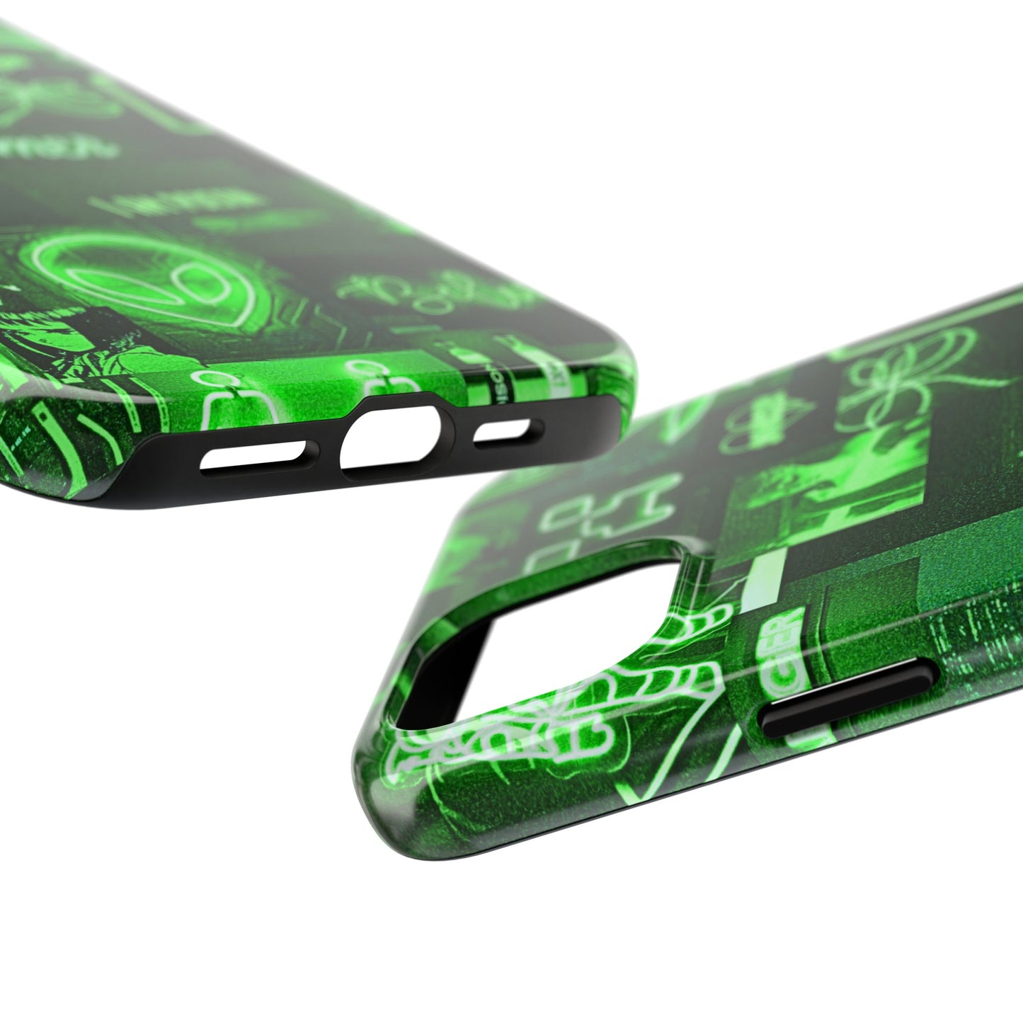 Green Neon Style Tough Phone Case | Aesthetic