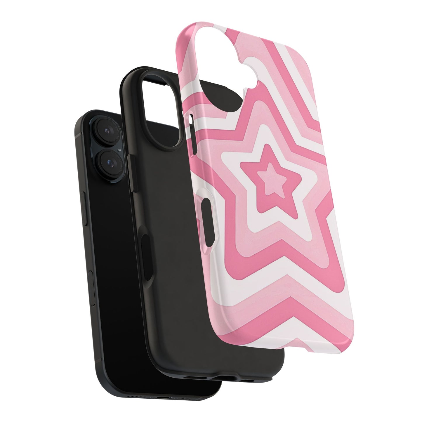 Pink Preppy Star Pattern Style Tough Phone Case | Aesthetic