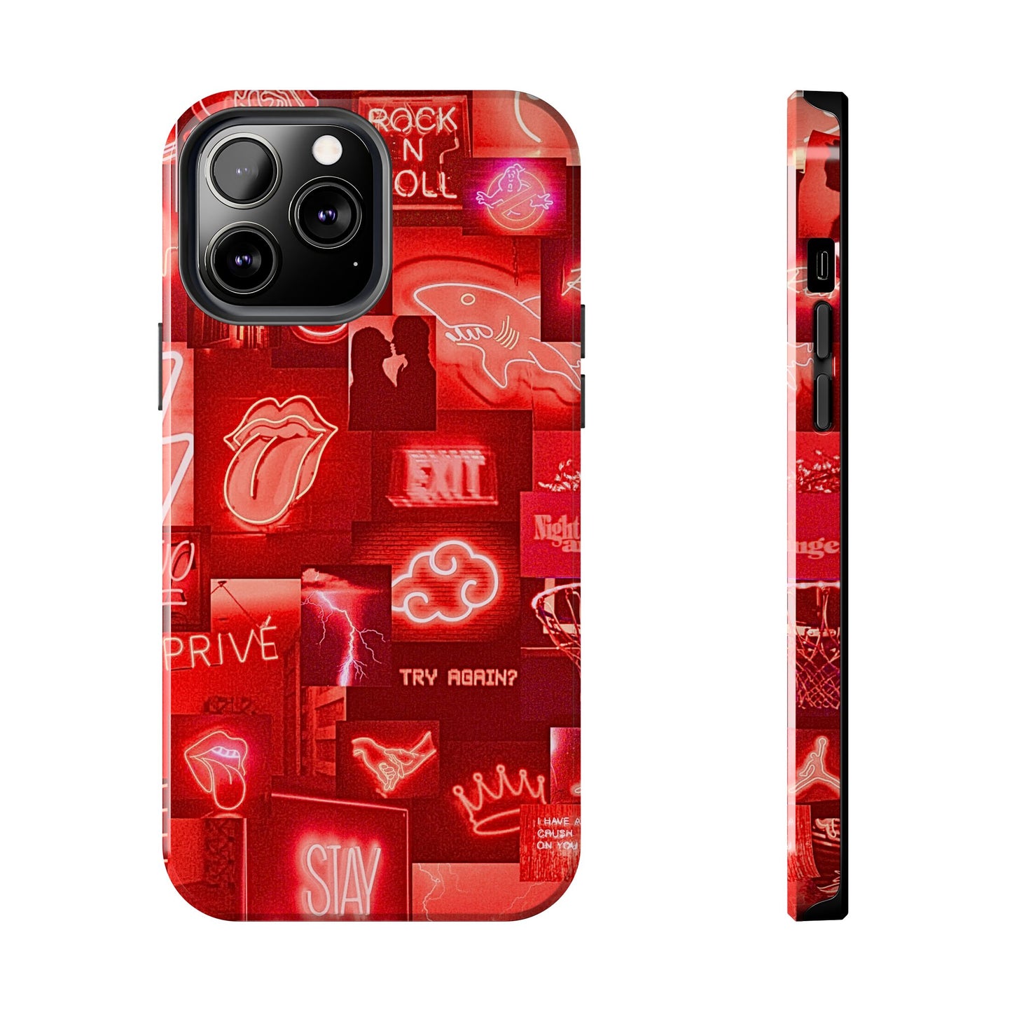 Red Neon Style Tough Phone Case | Aesthetic