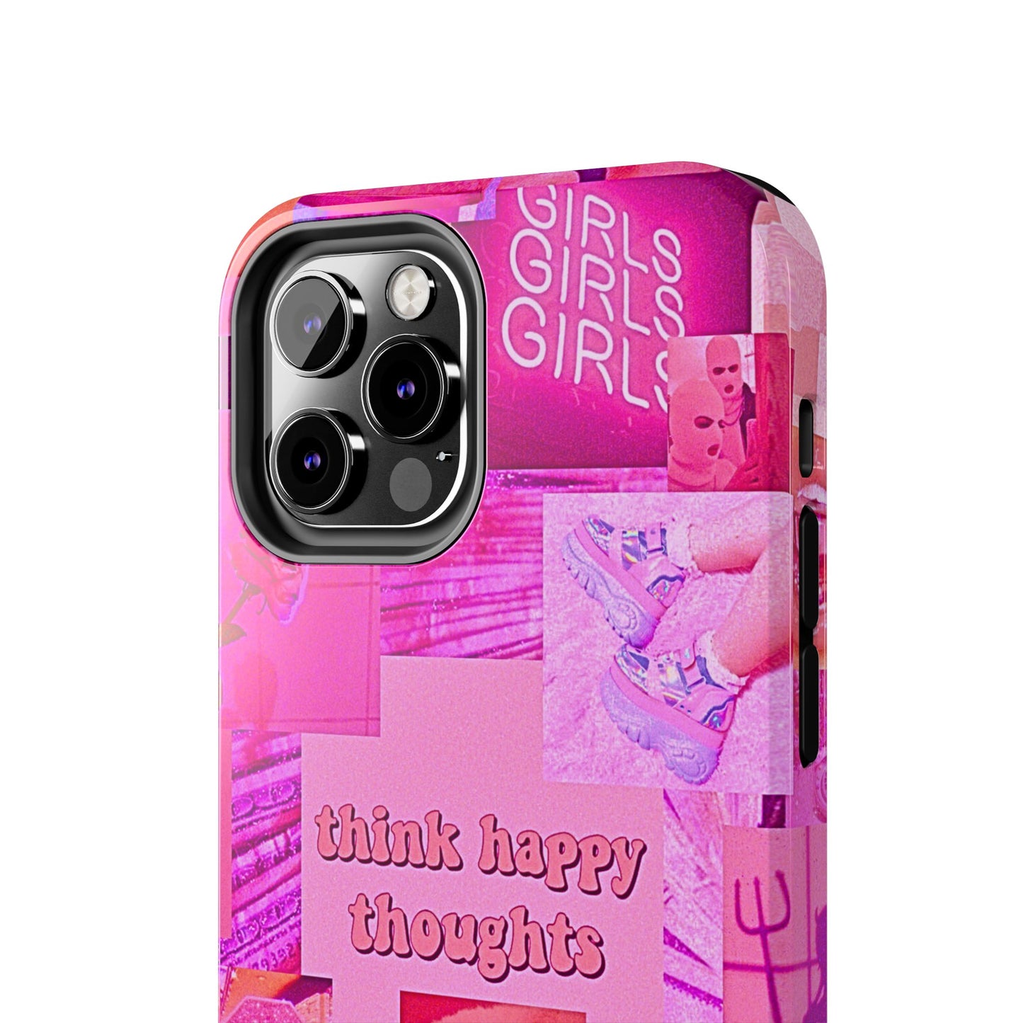 Think Happy Thoughts Pink Tough Phone Case | Aesthetic