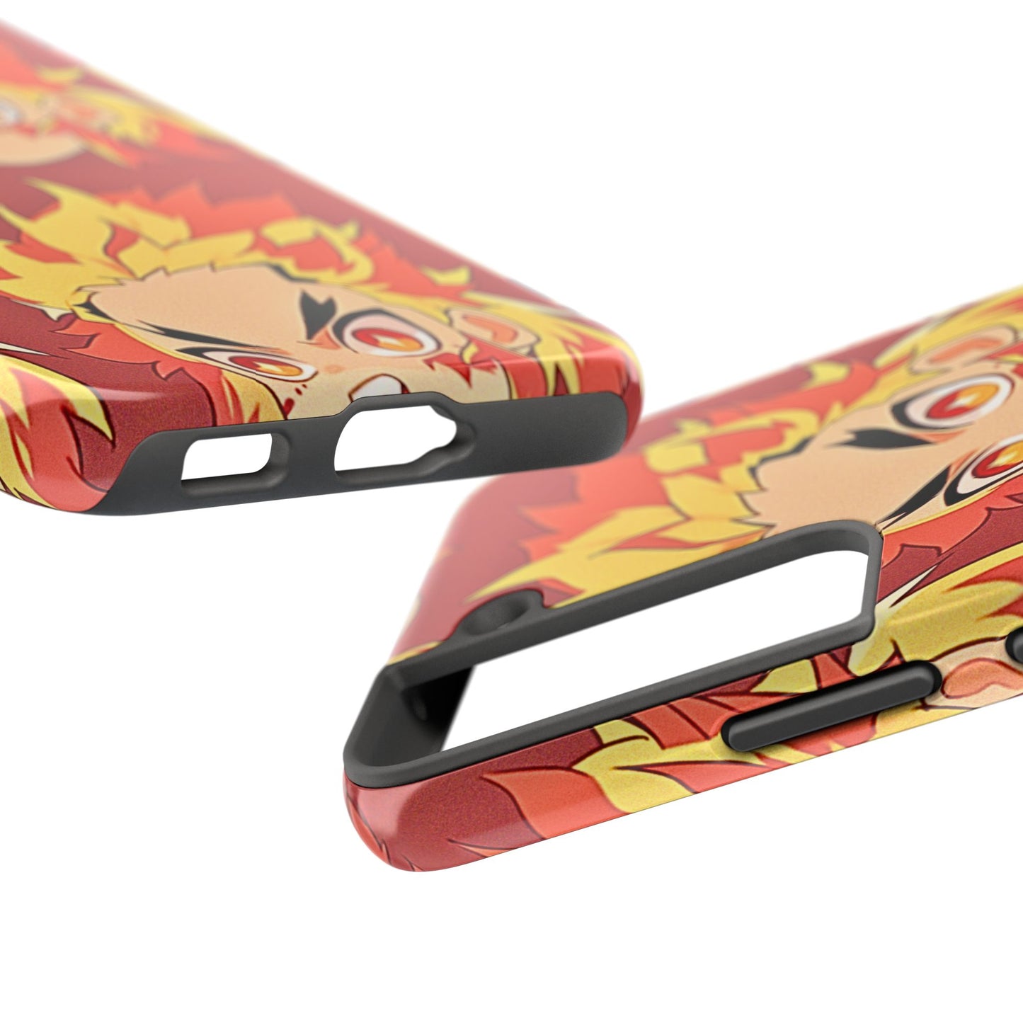 Rengoku Head Pattern Dark Orange Tough Phone Case | Anime - Demon Slayer