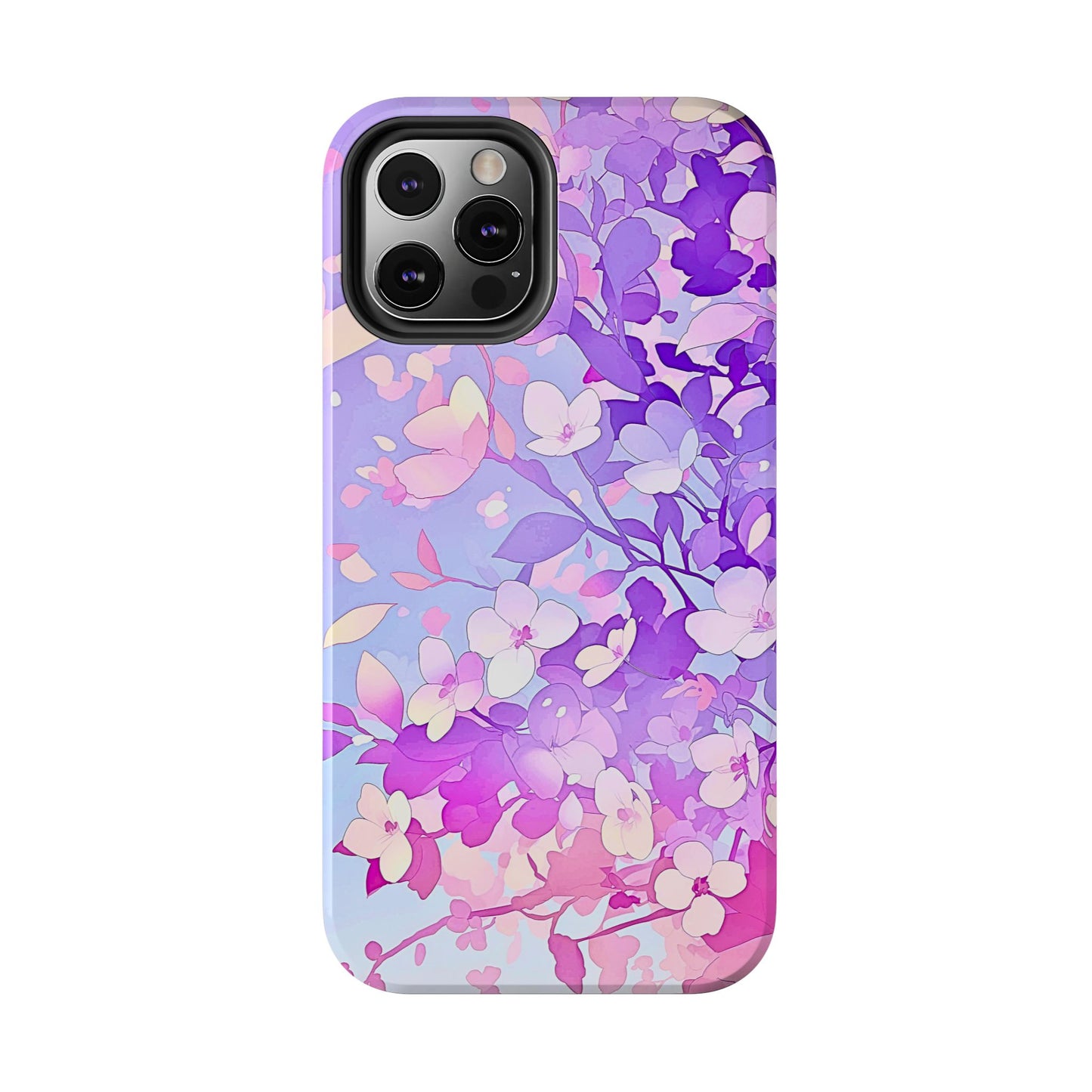 Funda resistente para teléfono con delicados estampados florales en tonos pastel | Estética
