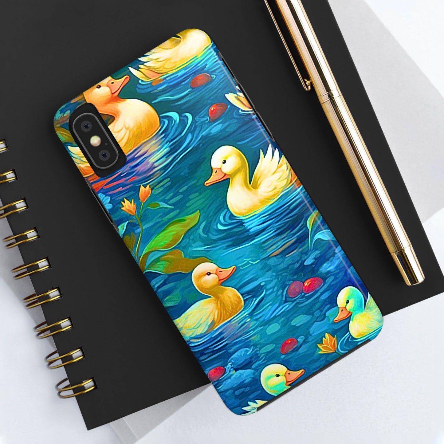 Ducks in the Pond Pattern Style Tough Phone Case | Animals