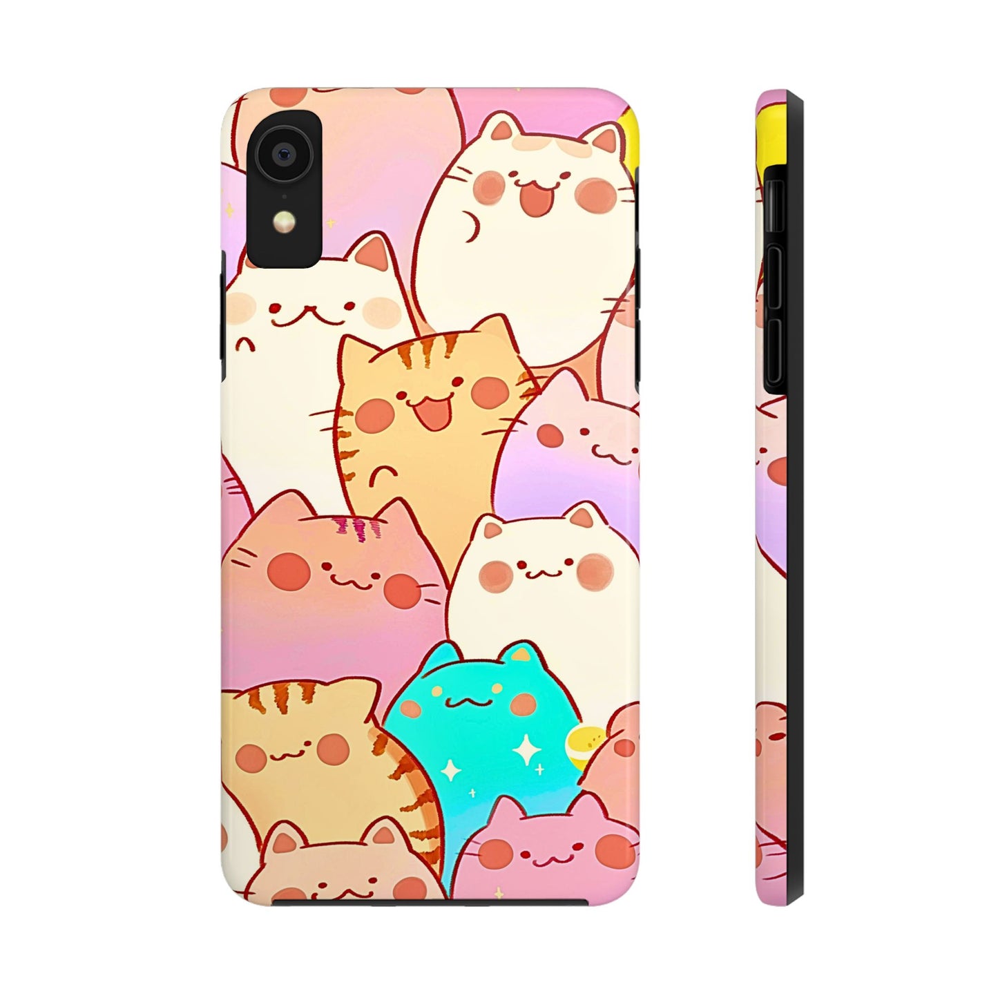 Kawaii Chubby Adorable Cats Tough Phone Case | Animals