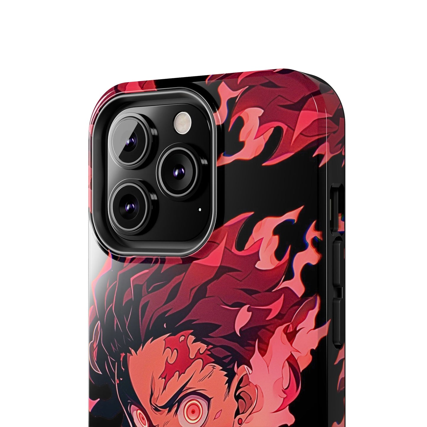 Tanjiro Kamado Flamed Style Black Tough Phone Case | Anime - Demon Slayer