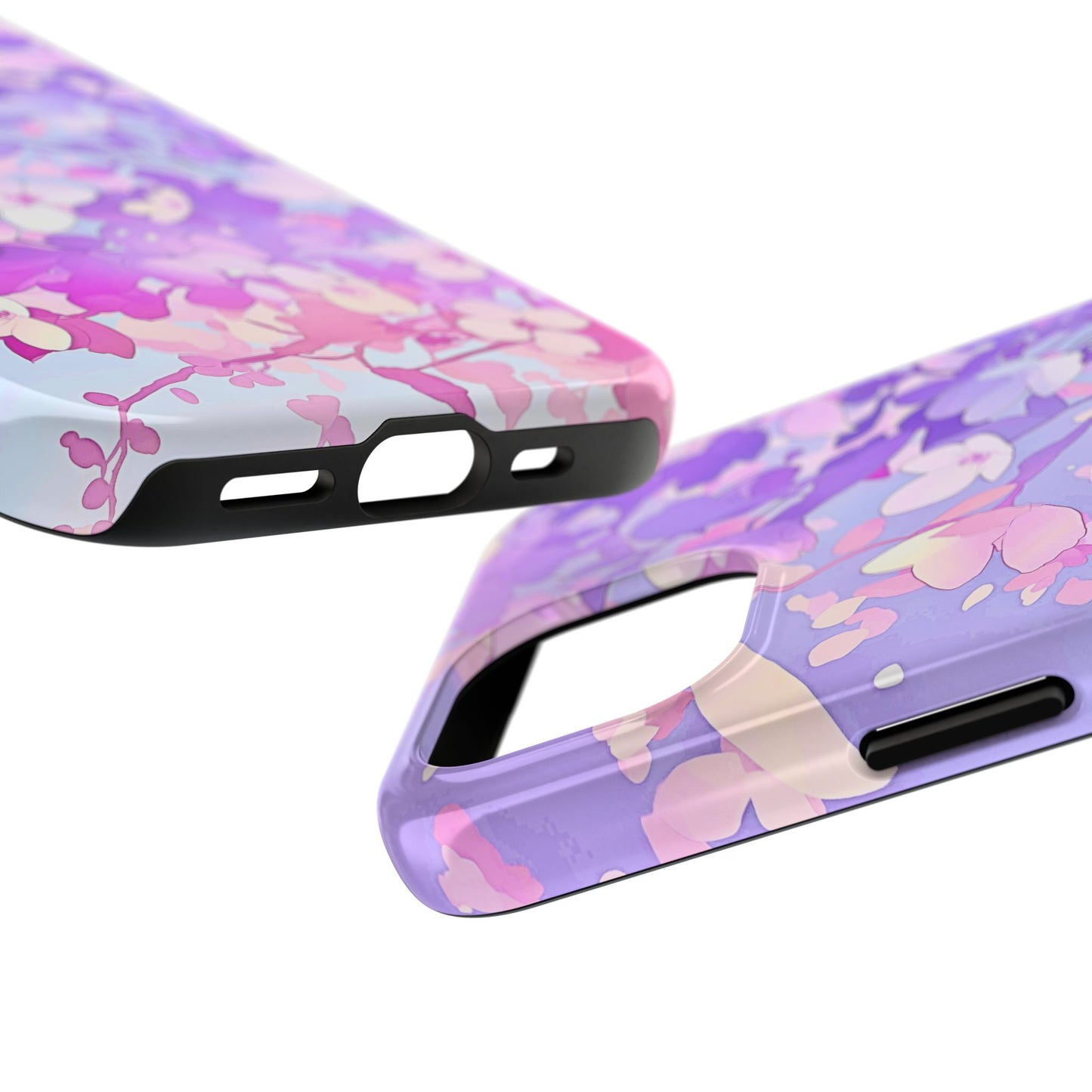Funda resistente para teléfono con delicados estampados florales en tonos pastel | Estética