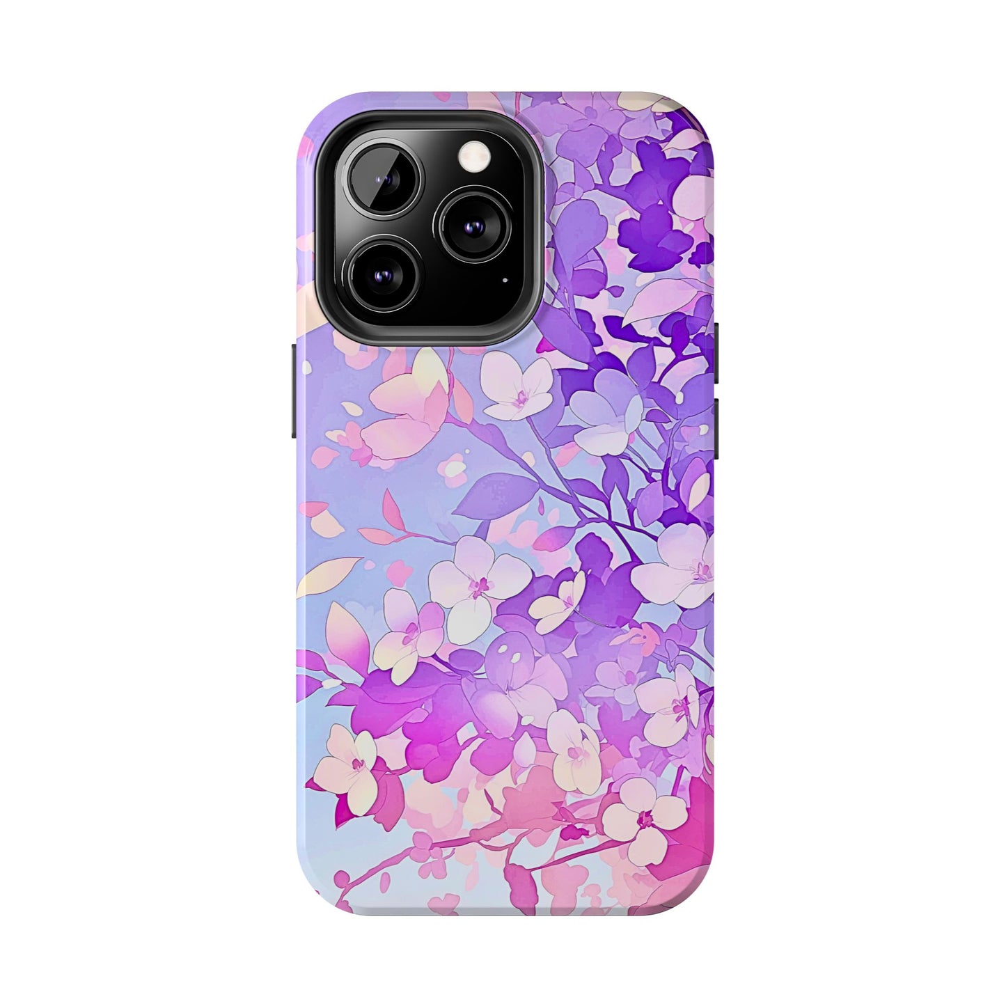 Funda resistente para teléfono con delicados estampados florales en tonos pastel | Estética