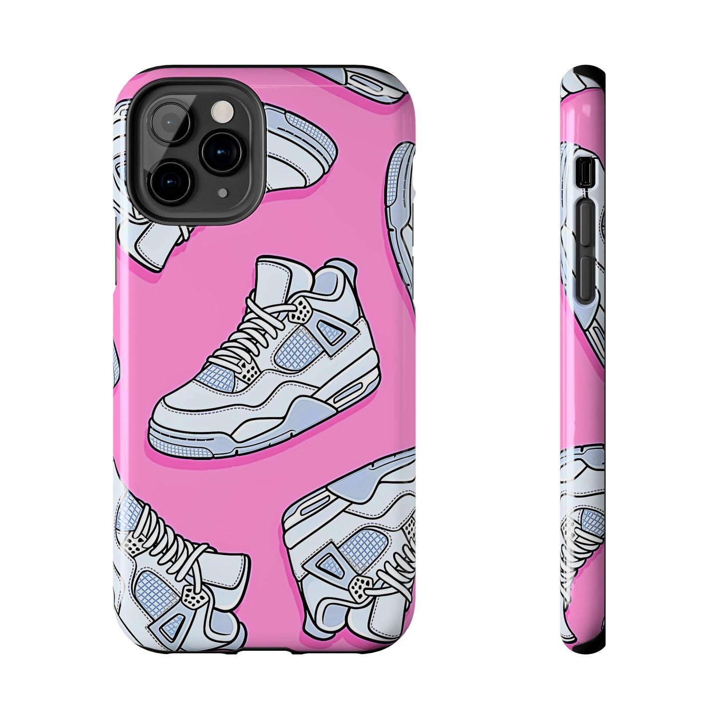 Funda resistente para teléfono con diseño de zapatillas Jordan 4 blancas | Estética
