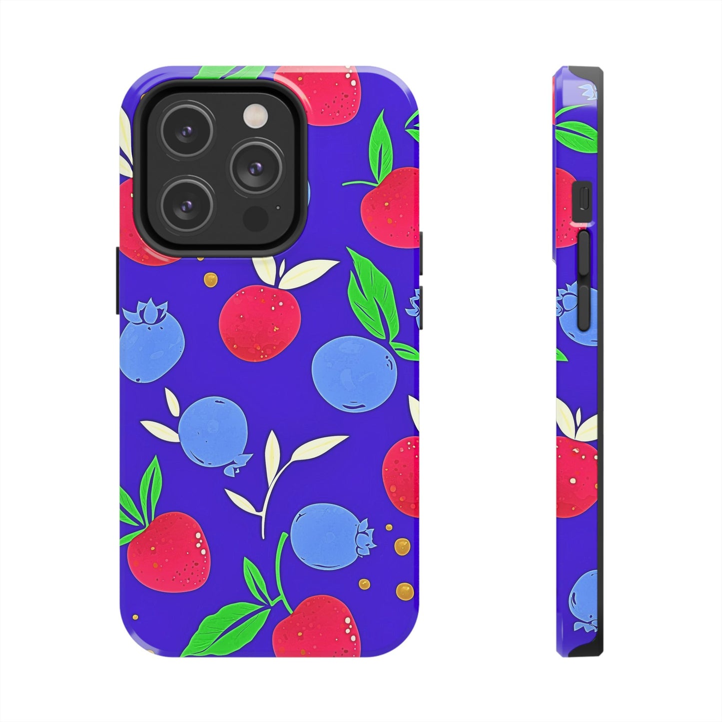 Funda resistente para teléfono con diseño de arándanos y fresas | Estética