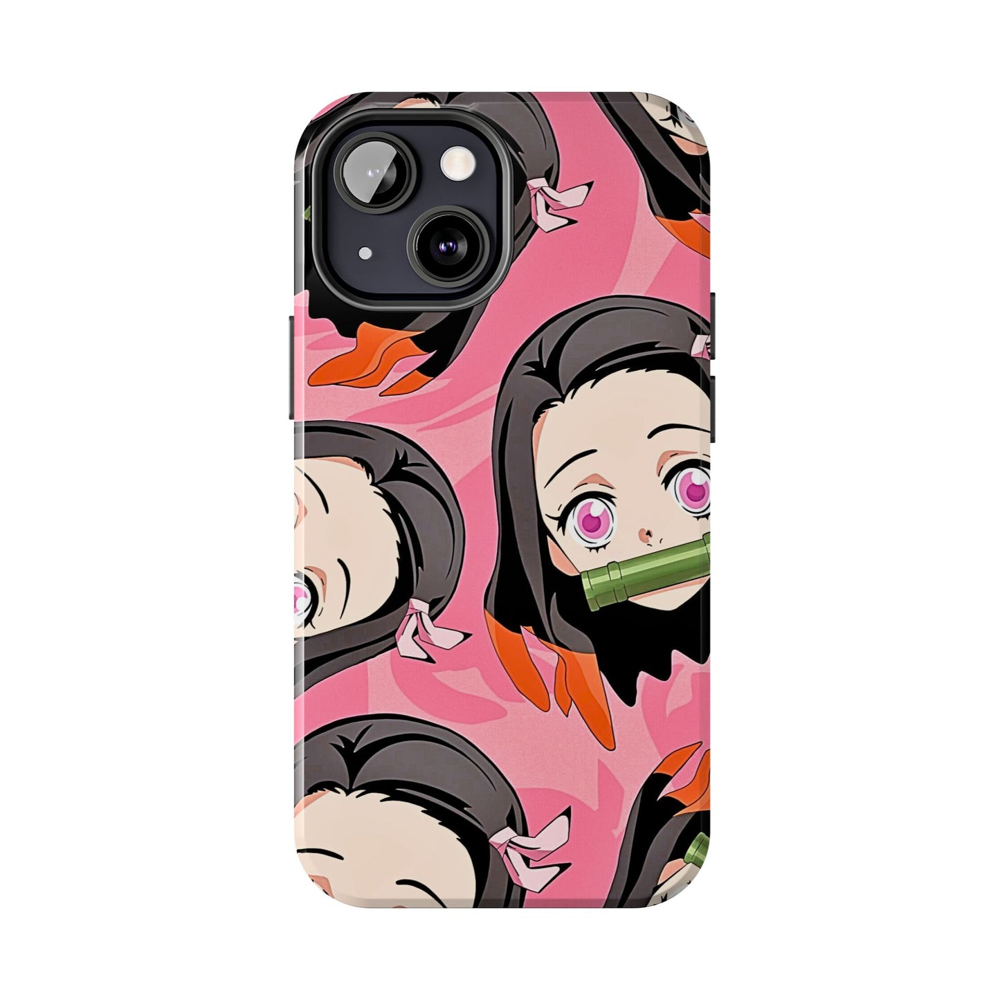 Nezuko Kamado Head Pattern Tough Phone Case | Anime - Demon Slayer