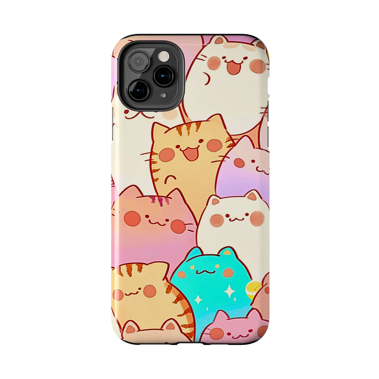 Kawaii Chubby Adorable Cats Tough Phone Case | Animals