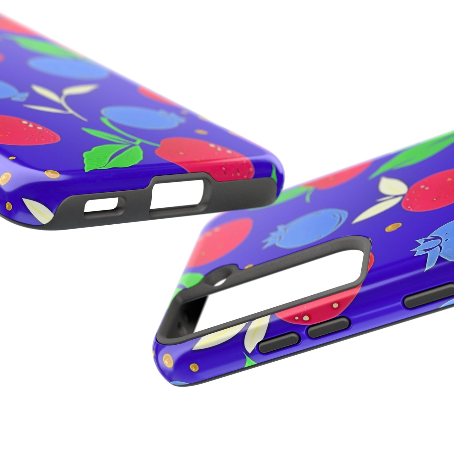 Funda resistente para teléfono con diseño de arándanos y fresas | Estética