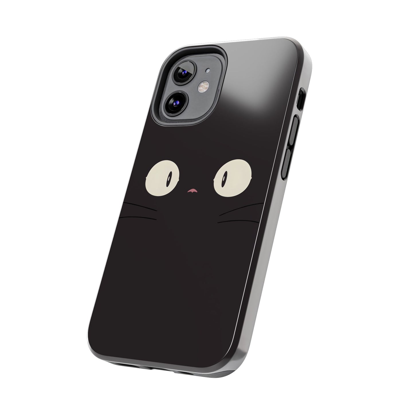 Adorable Black Cat Face and Eyes Minimal Tough Phone Case | Animals