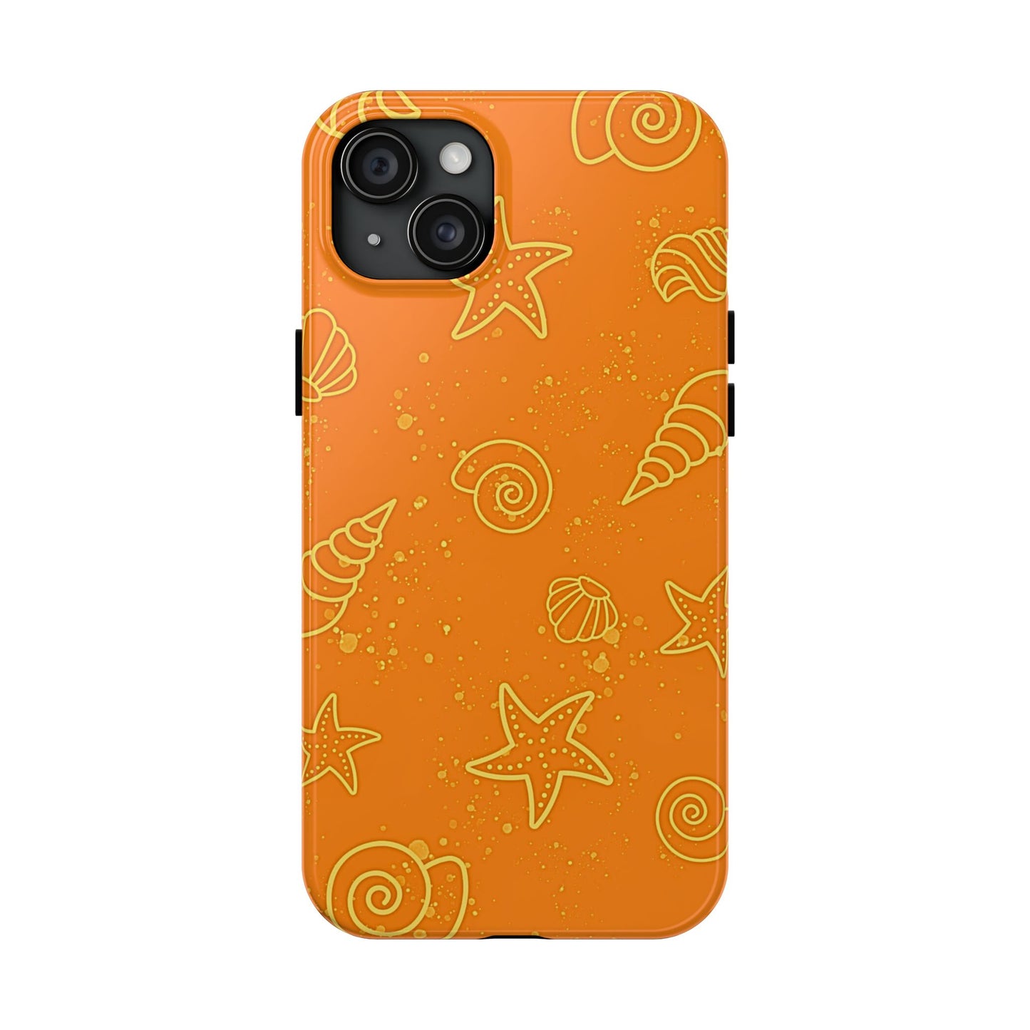 Funda resistente para teléfono con diseño de conchas naranjas | Estética