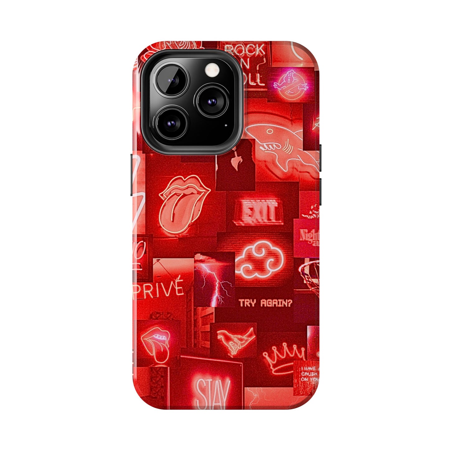 Red Neon Style Tough Phone Case | Aesthetic