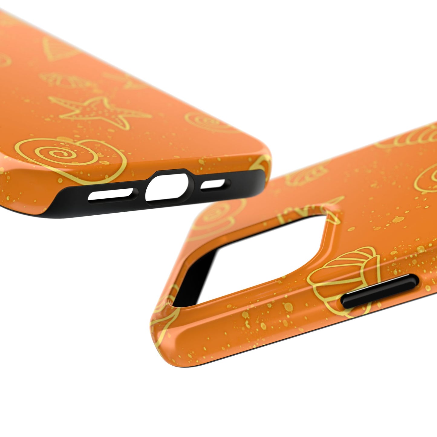 Funda resistente para teléfono con diseño de conchas naranjas | Estética