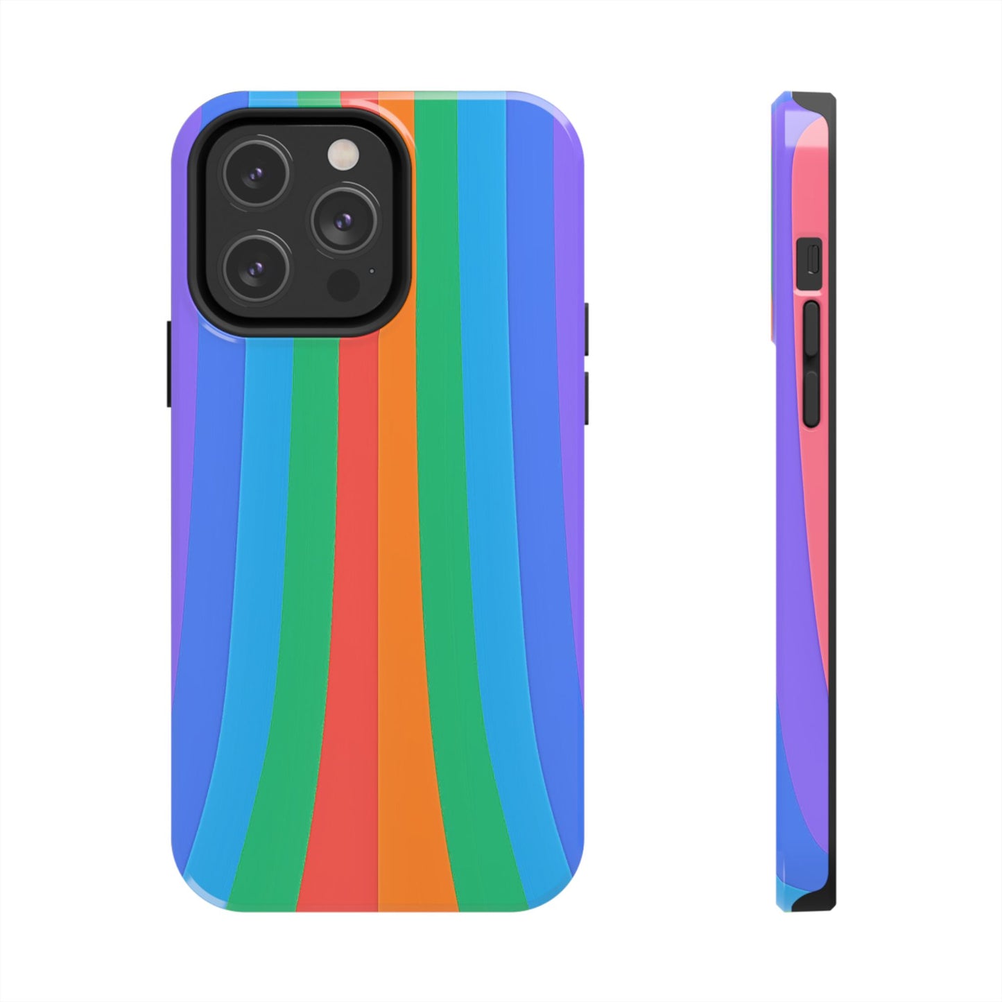 Funda resistente para teléfono con líneas de arcoíris hippies | Estética