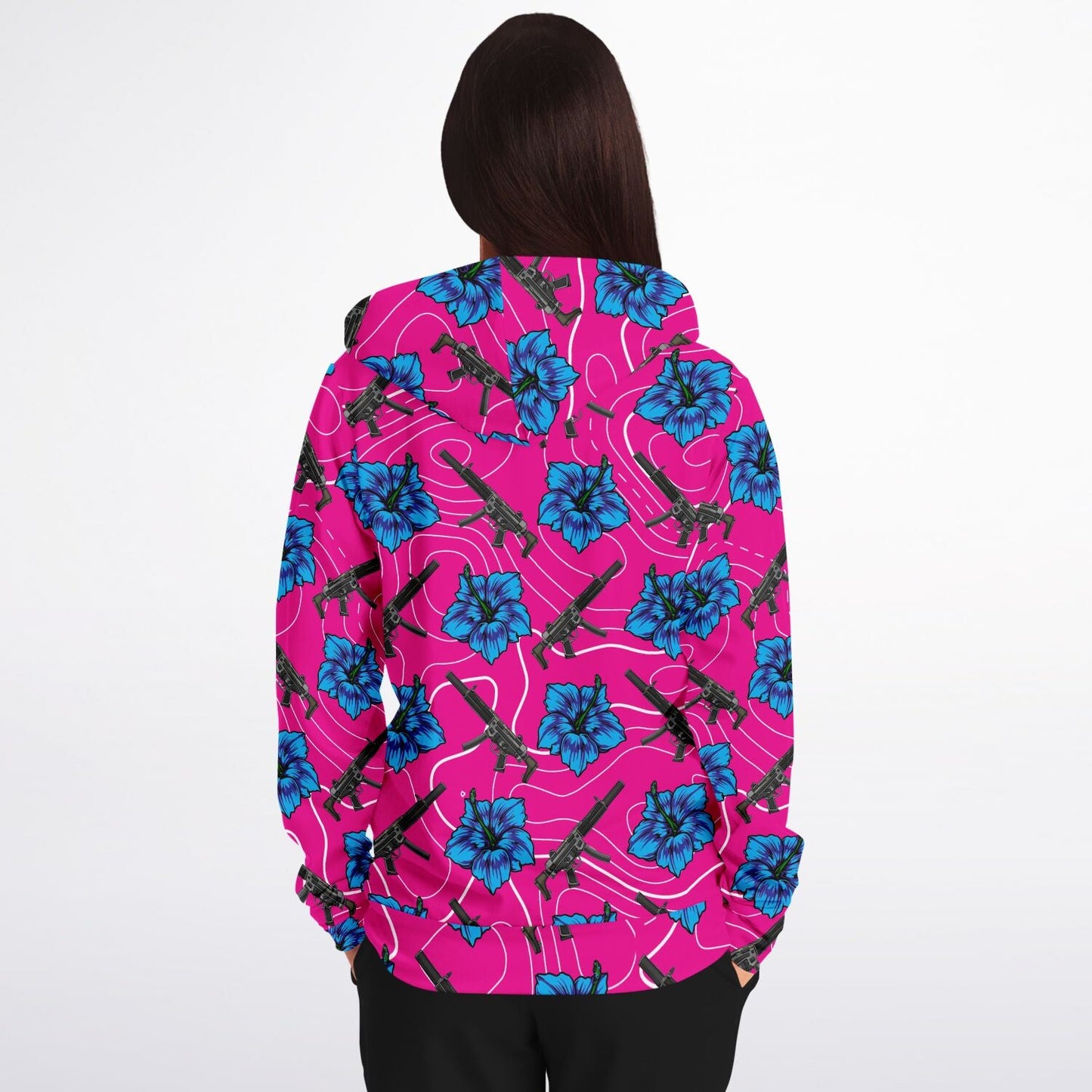 Rad Palm High Capacity Hibiscus Zip Up Hoodie
