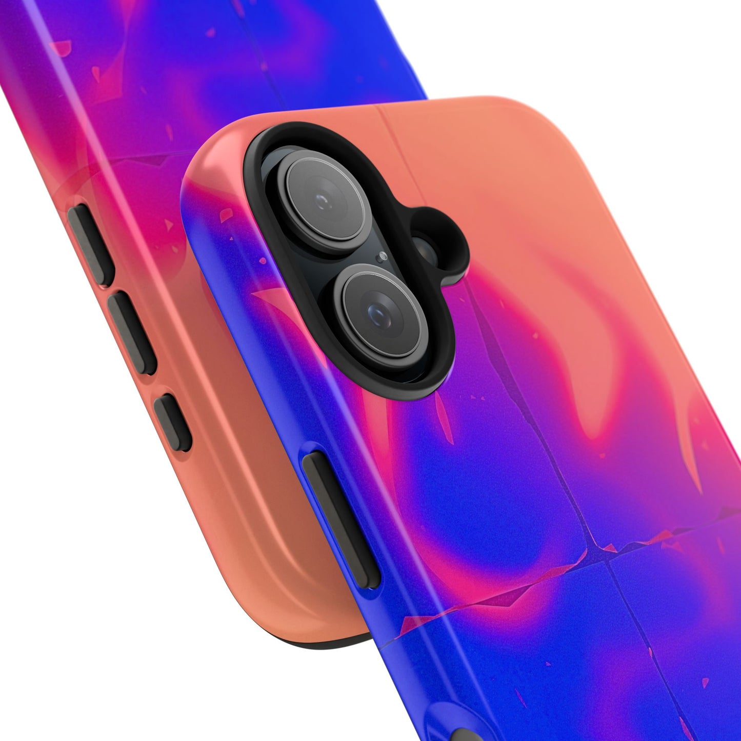 Funda resistente para teléfono con diseño de llamas, degradado abstracto y resplandor del atardecer | Estética