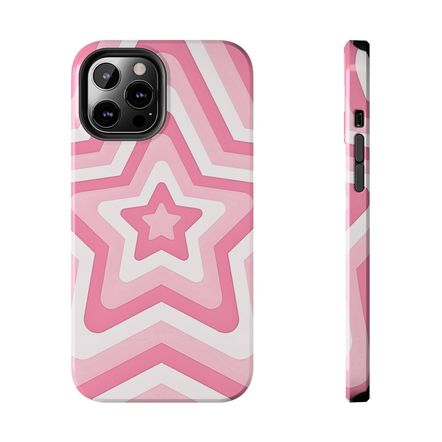 Pink Preppy Star Pattern Style Tough Phone Case | Aesthetic
