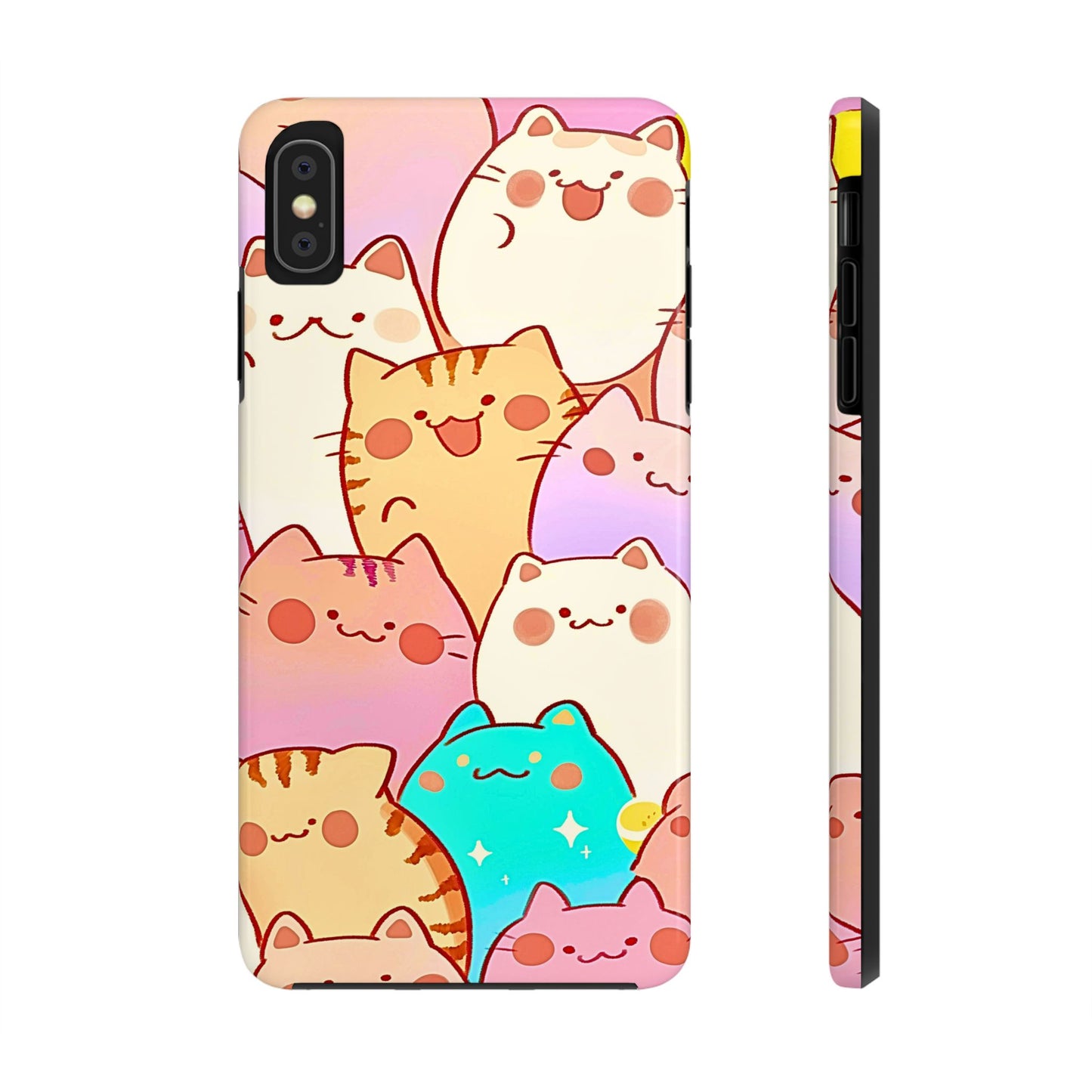 Kawaii Chubby Adorable Cats Tough Phone Case | Animals