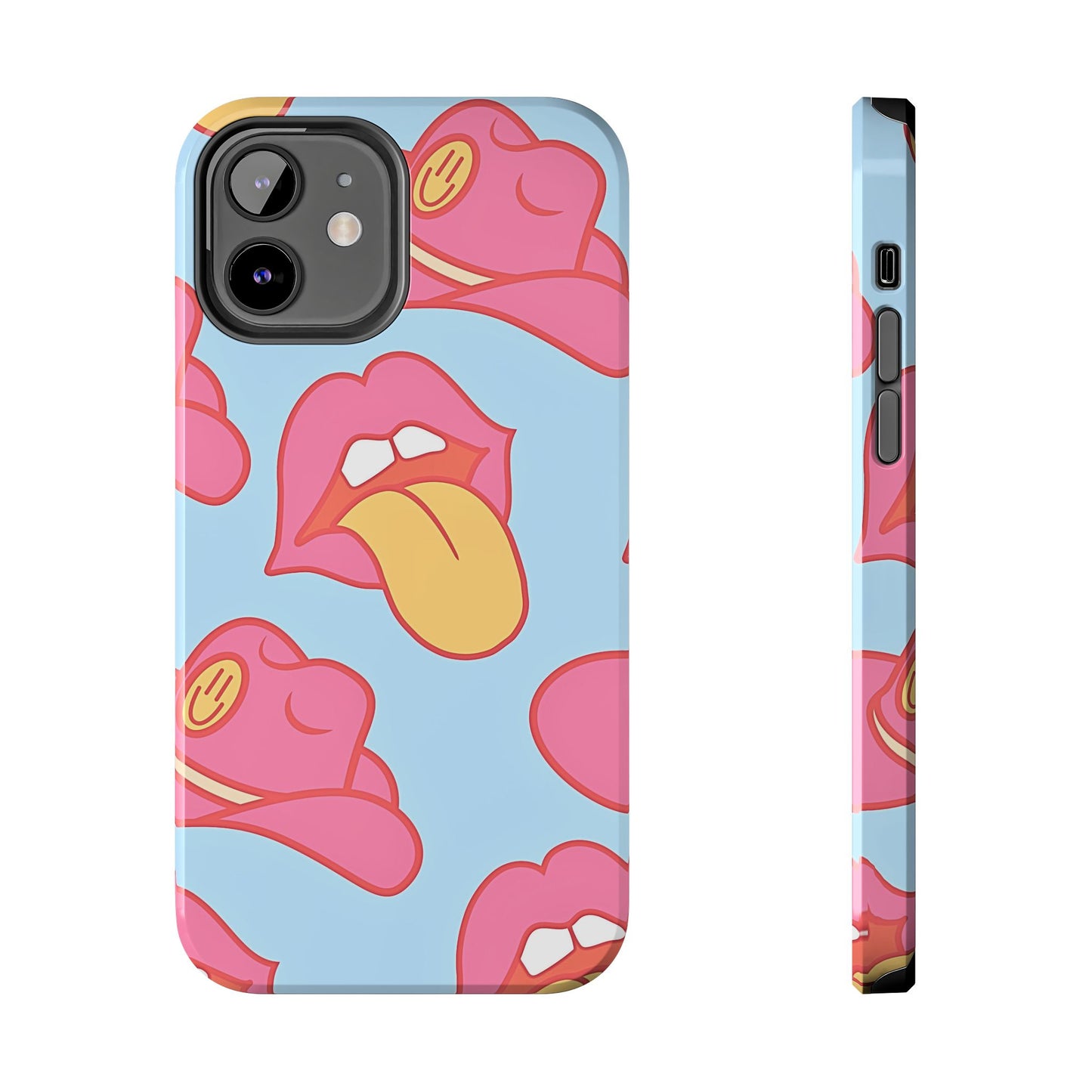 Preppy Cowboy Hat & Hot Lips Pattern (Version 1) Tough Phone Case | Aesthetic