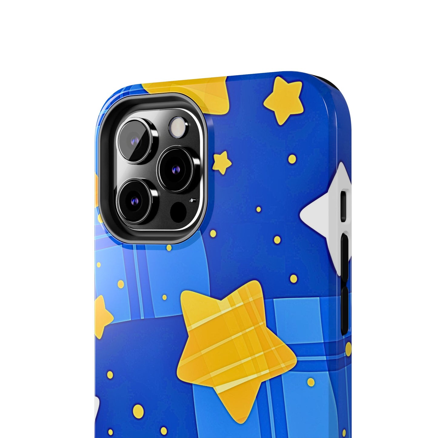 Funda resistente para teléfono con estampado de estrellas y cuadros preppy | Estética