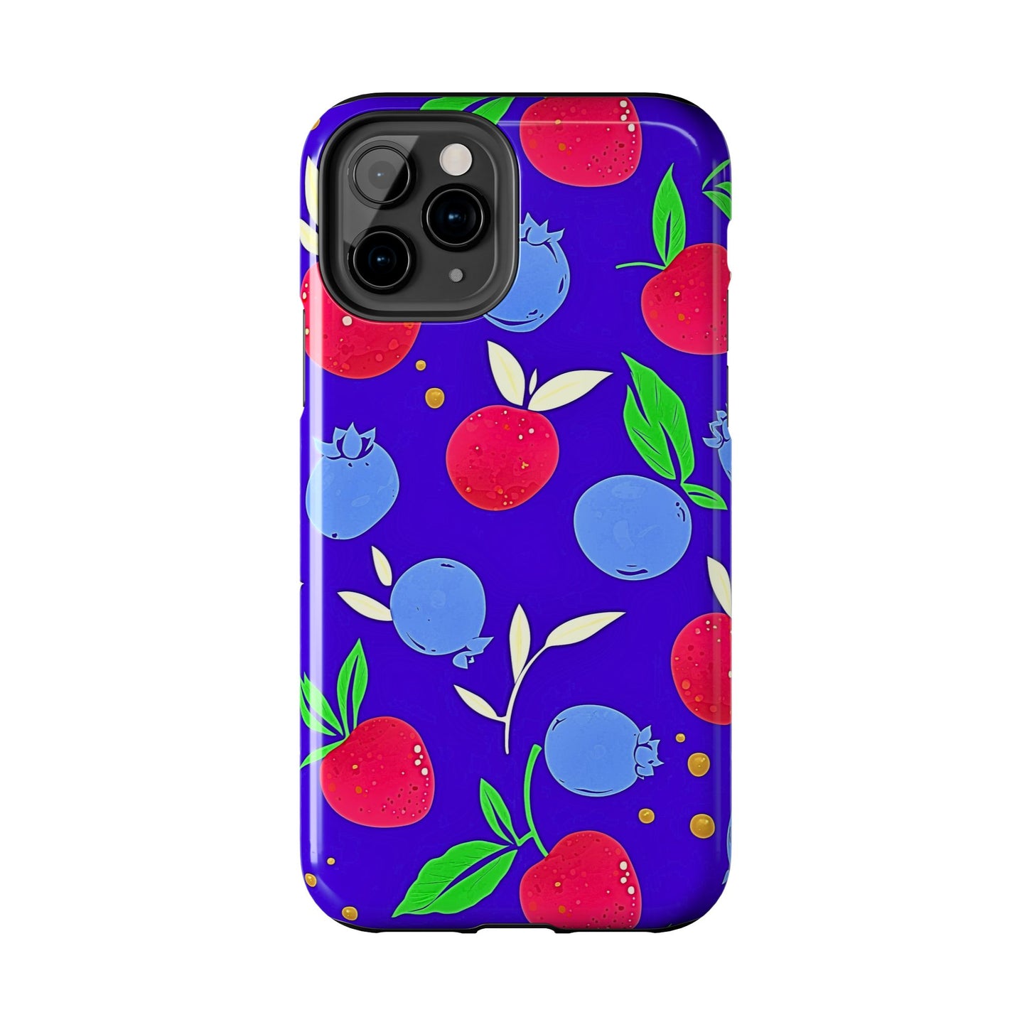 Funda resistente para teléfono con diseño de arándanos y fresas | Estética
