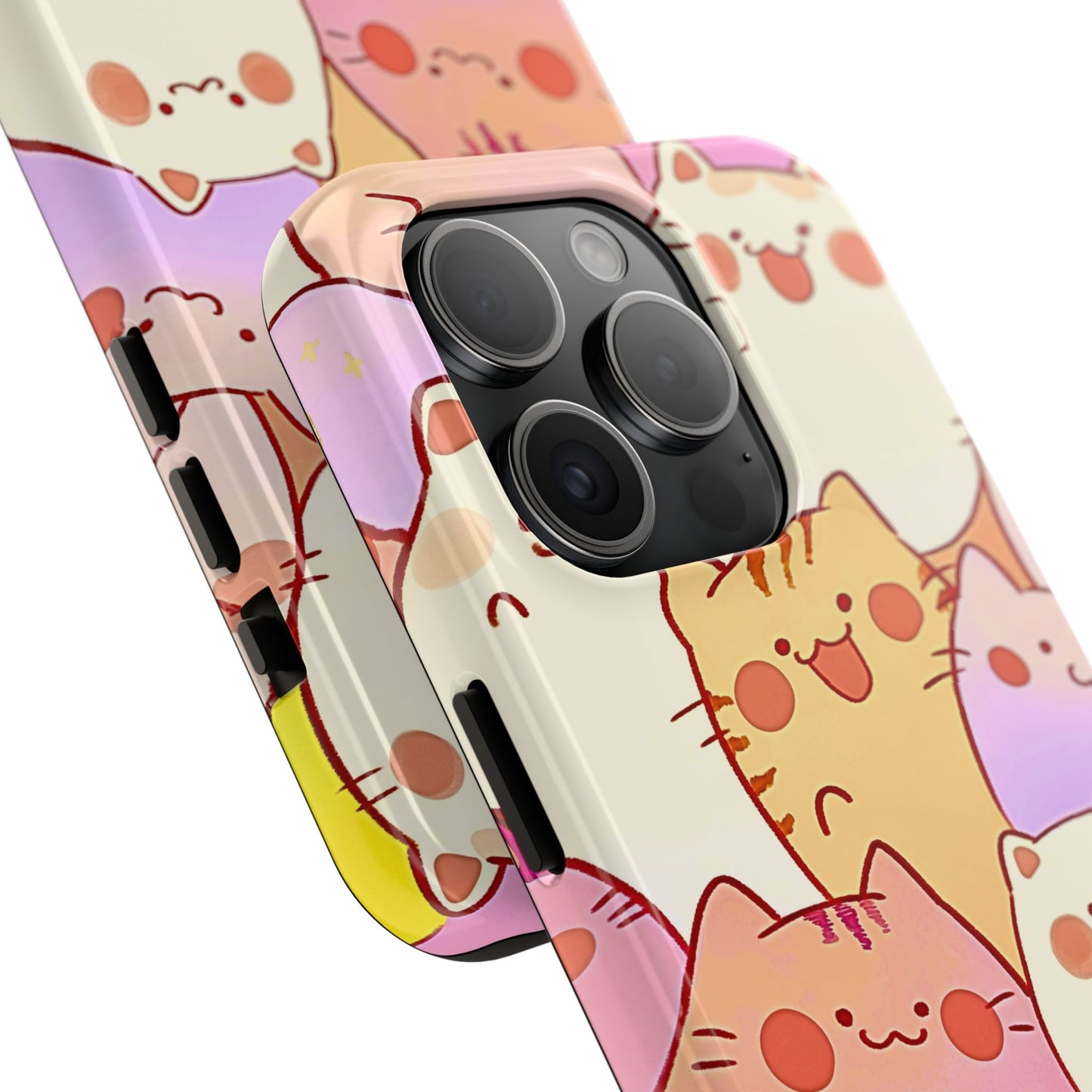 Kawaii Chubby Adorable Cats Tough Phone Case | Animals