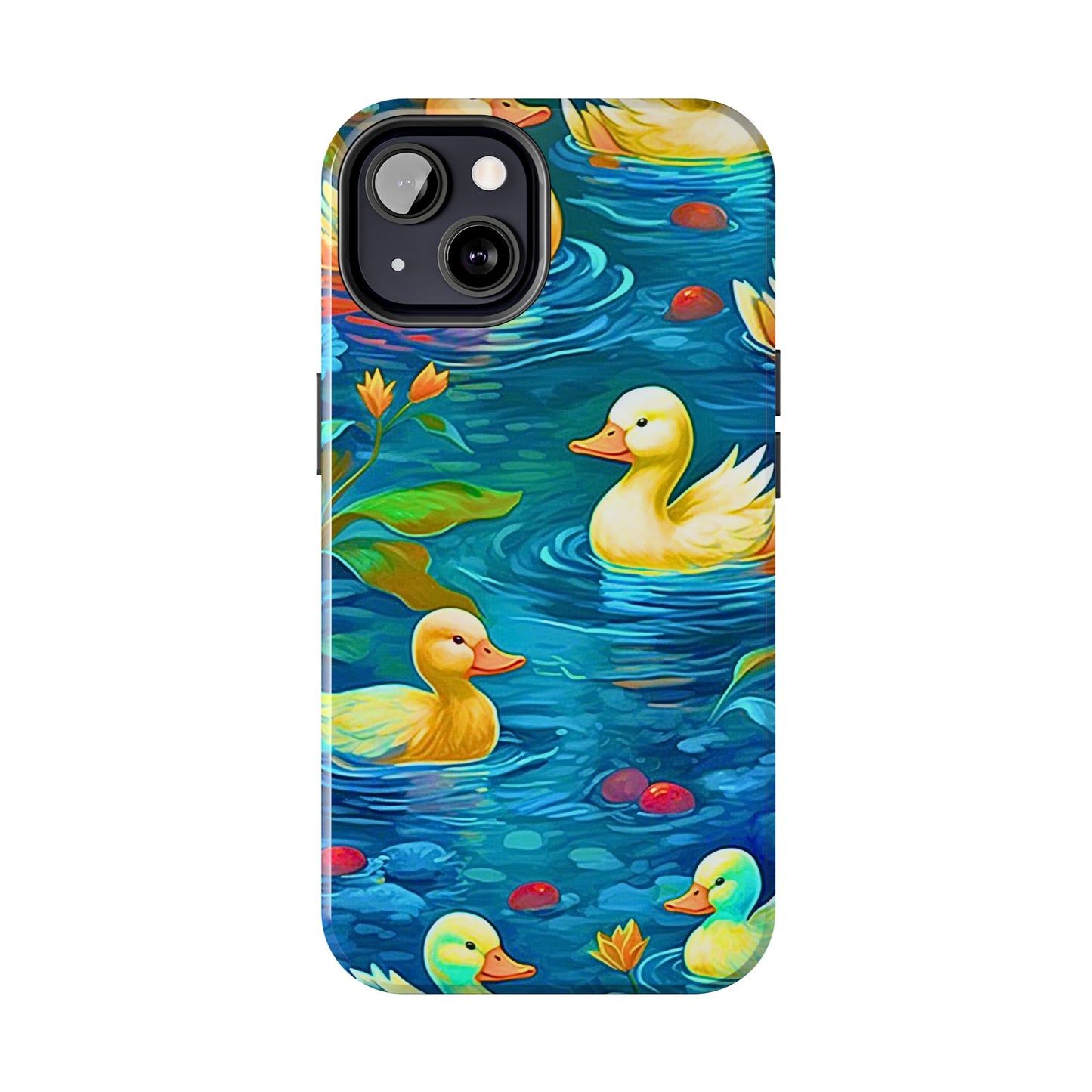 Ducks in the Pond Pattern Style Tough Phone Case | Animals