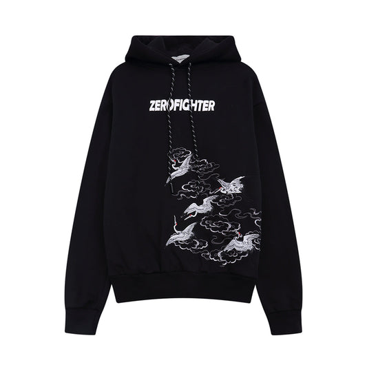 YE735 Red Suns Cranes Hoodie